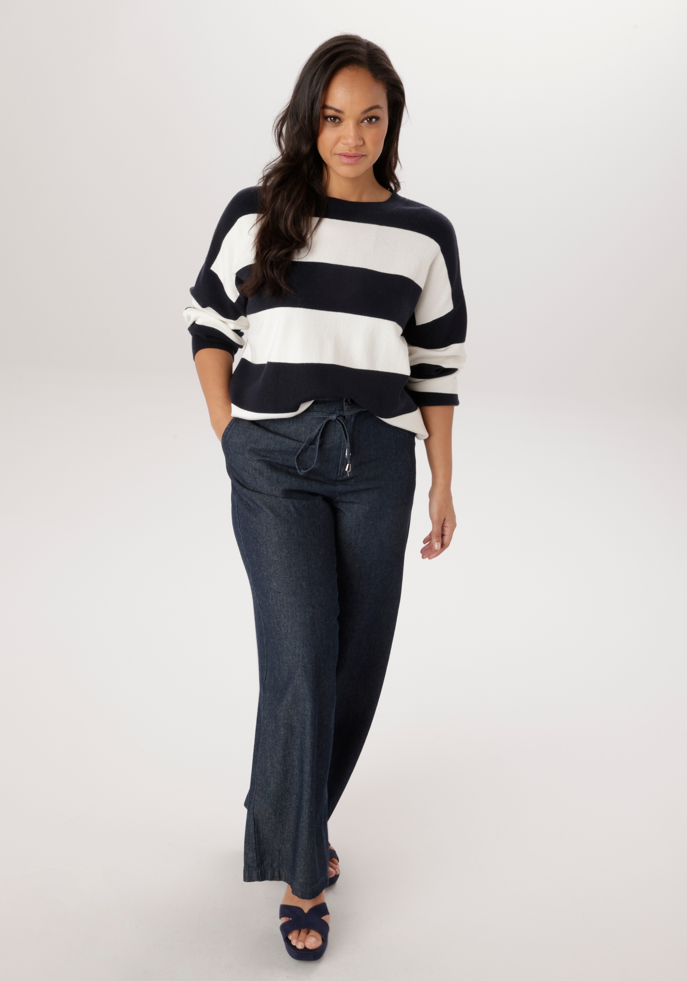 Aniston Plus Wide Leg Jeans Women Dark Blue 54 3
