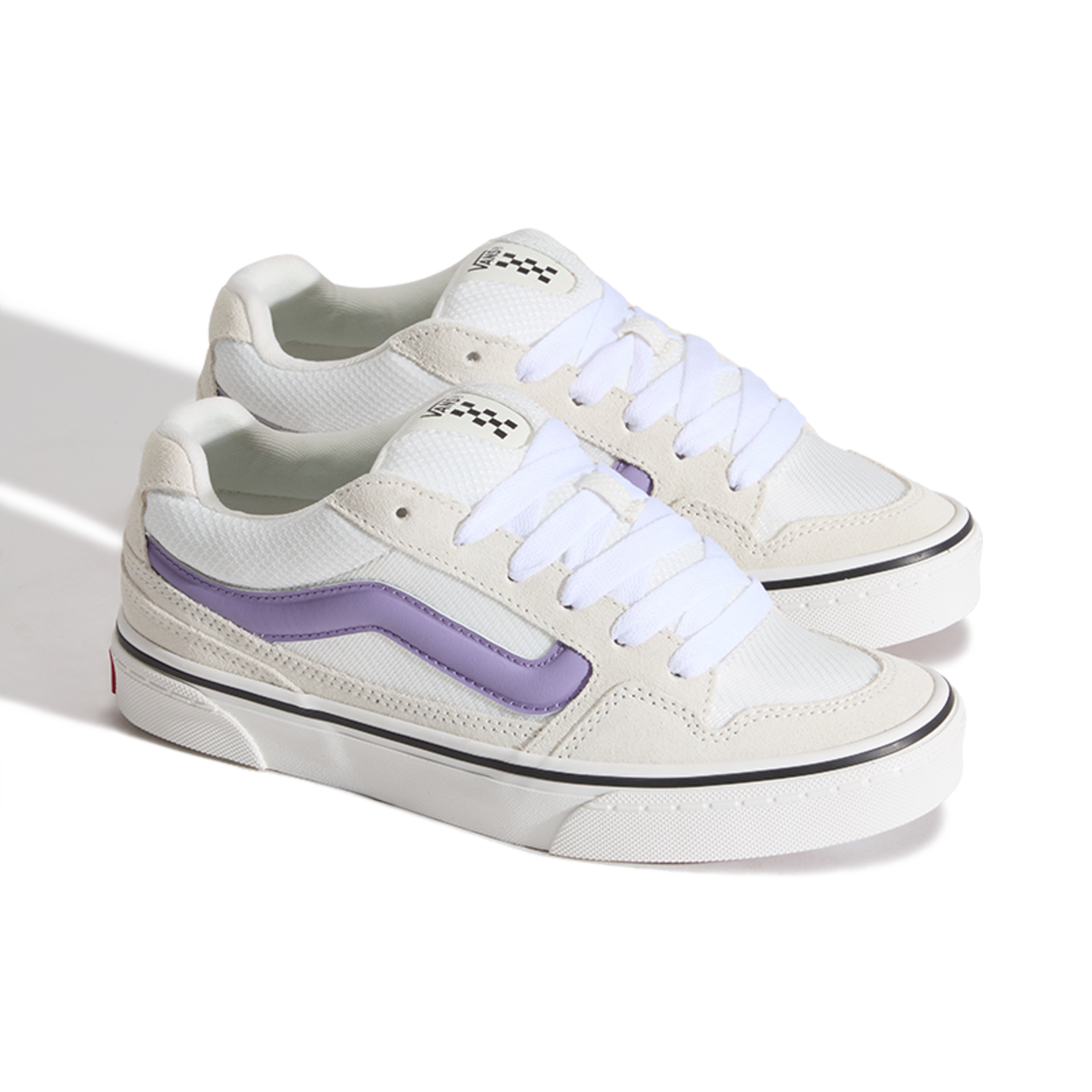 Sneaker VANS "Caldrone", Damen, Gr. 39, blanc de blanc, lila, Leder, Schuhe Sneaker
