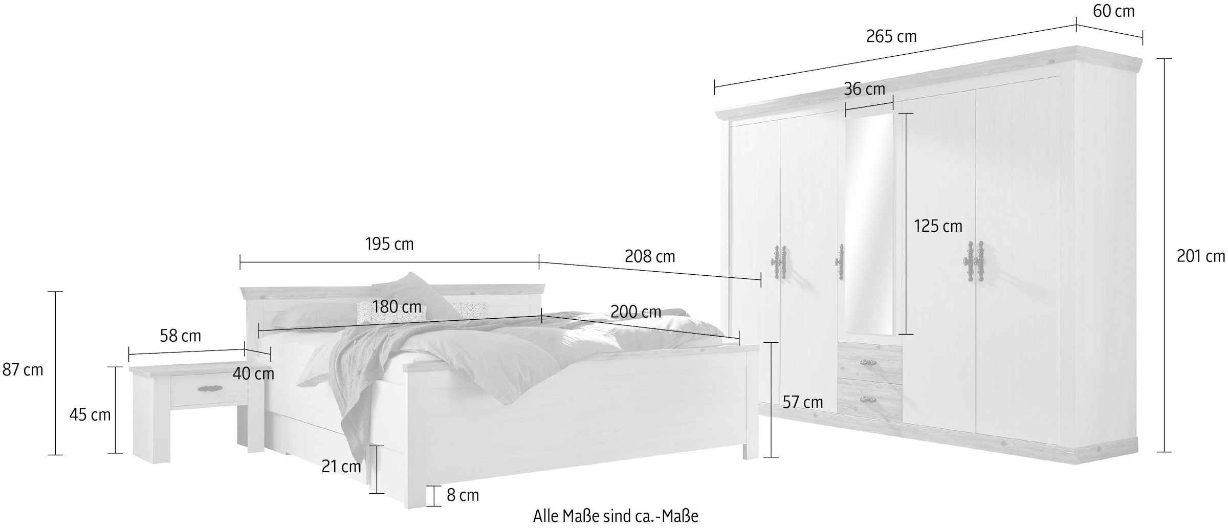 Home affaire Schlafzimmer-Set »Florenz«, in 3 verschiedenen Ausführungen