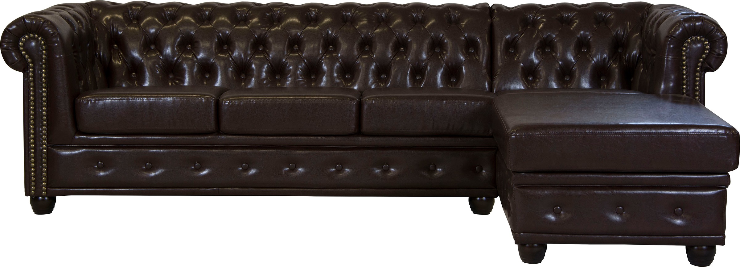 Home affaire Chesterfield-Sofa »Rysum L-Form«, Chesterfield-Optik mit Ottomanen-Abschluß