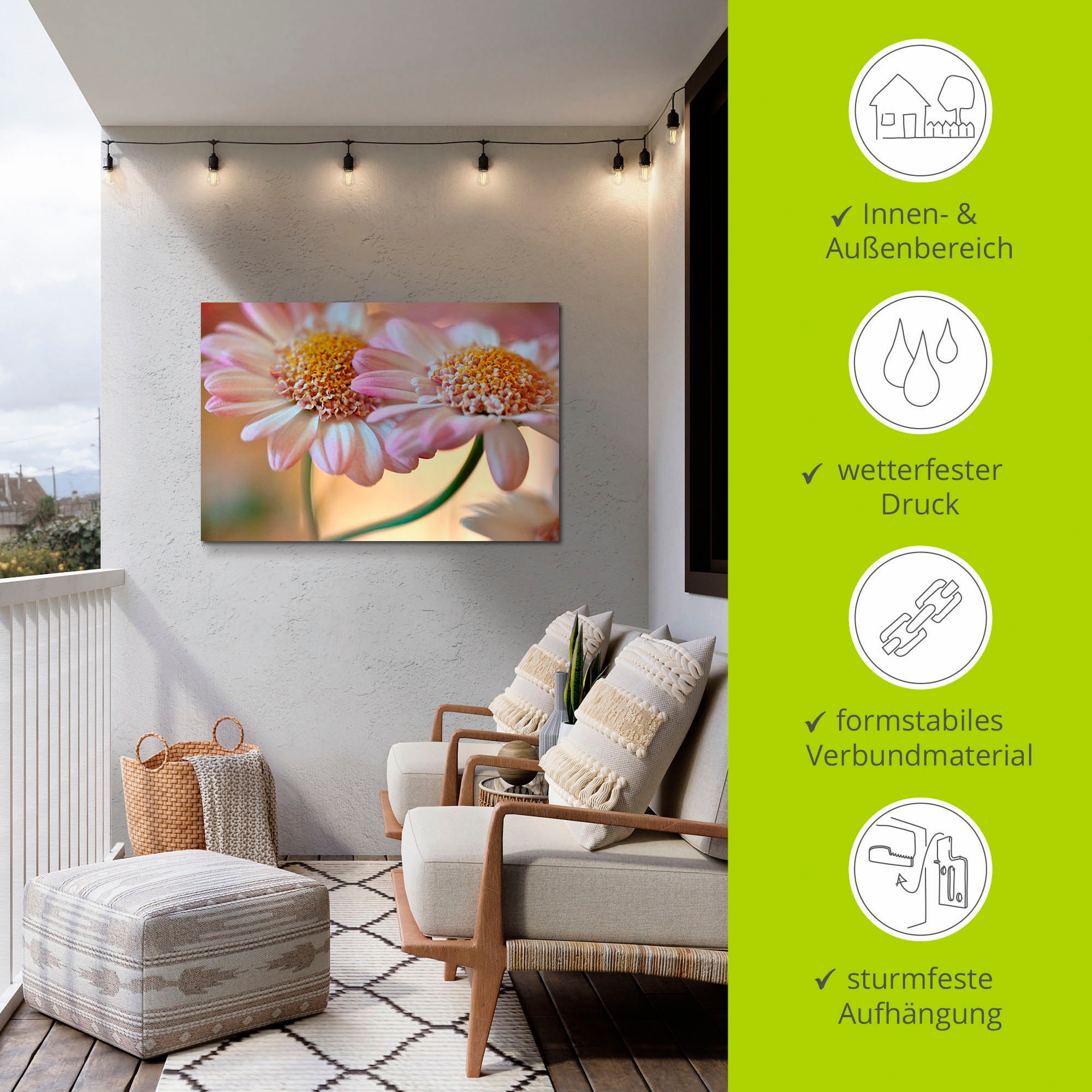 Artland Wandbild »Zweisamkeit«, Blumen, (1 St.), als Alubild, Outdoorbild, Leinwandbild in verschied. Größen