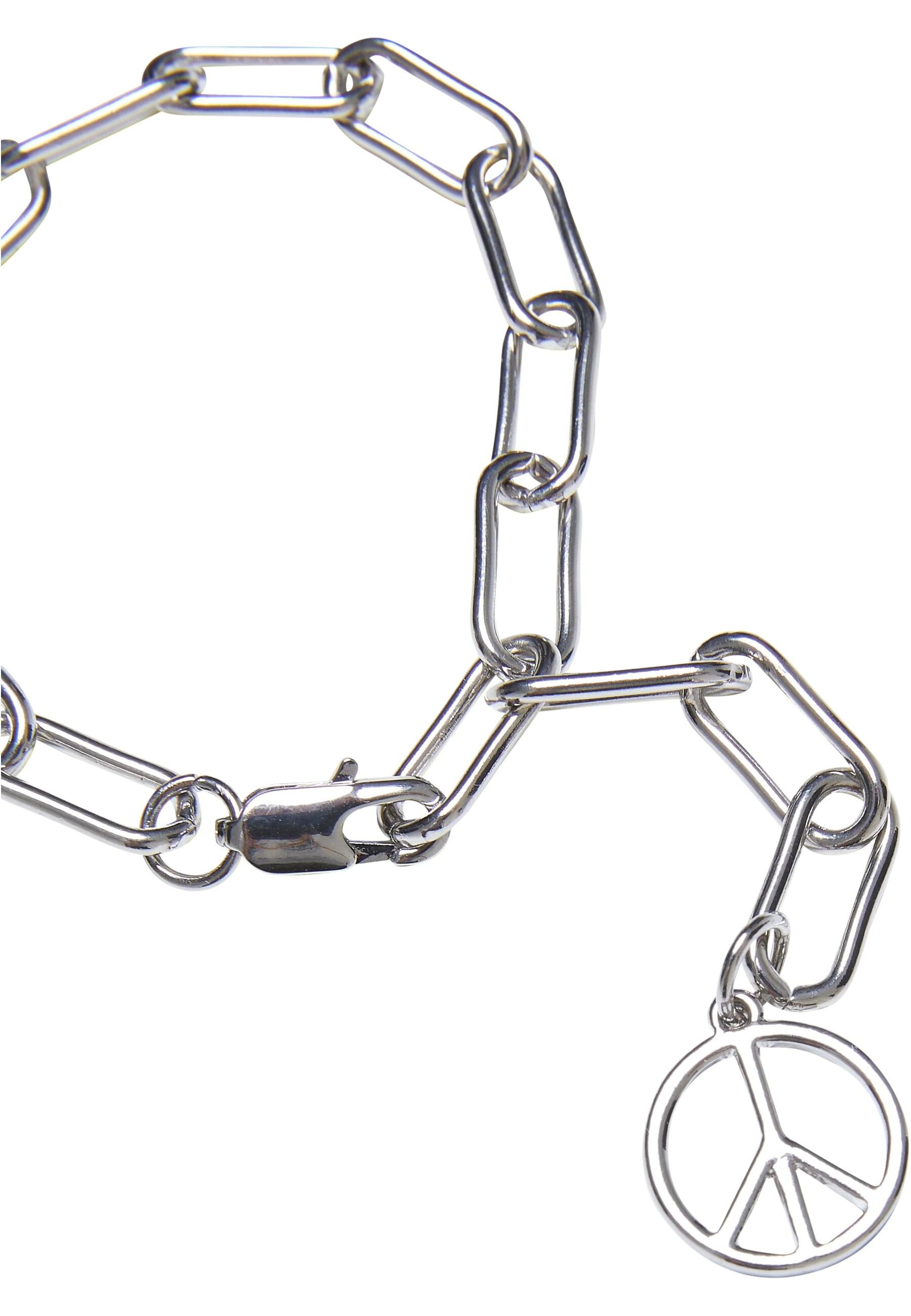URBAN CLASSICS Armband »Urban Classics Unisex Y Chain Peace Pendant Bracelet«