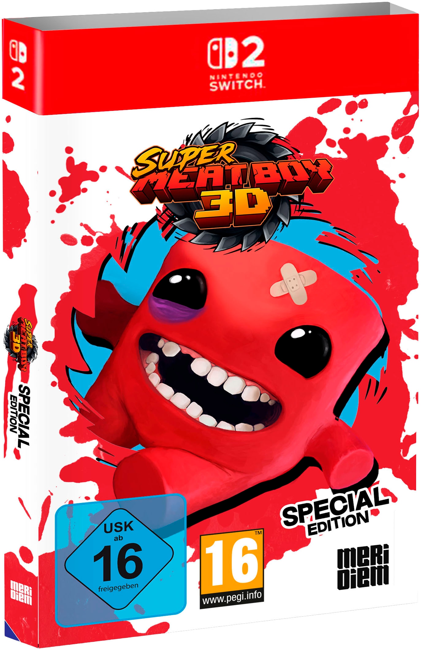 MERIDIEM GAMES Spielesoftware "Super Meat Boy 3D Special Edition", rot (ohne farbbezeichnung), Nintendo Switch 2, Spielesoftware