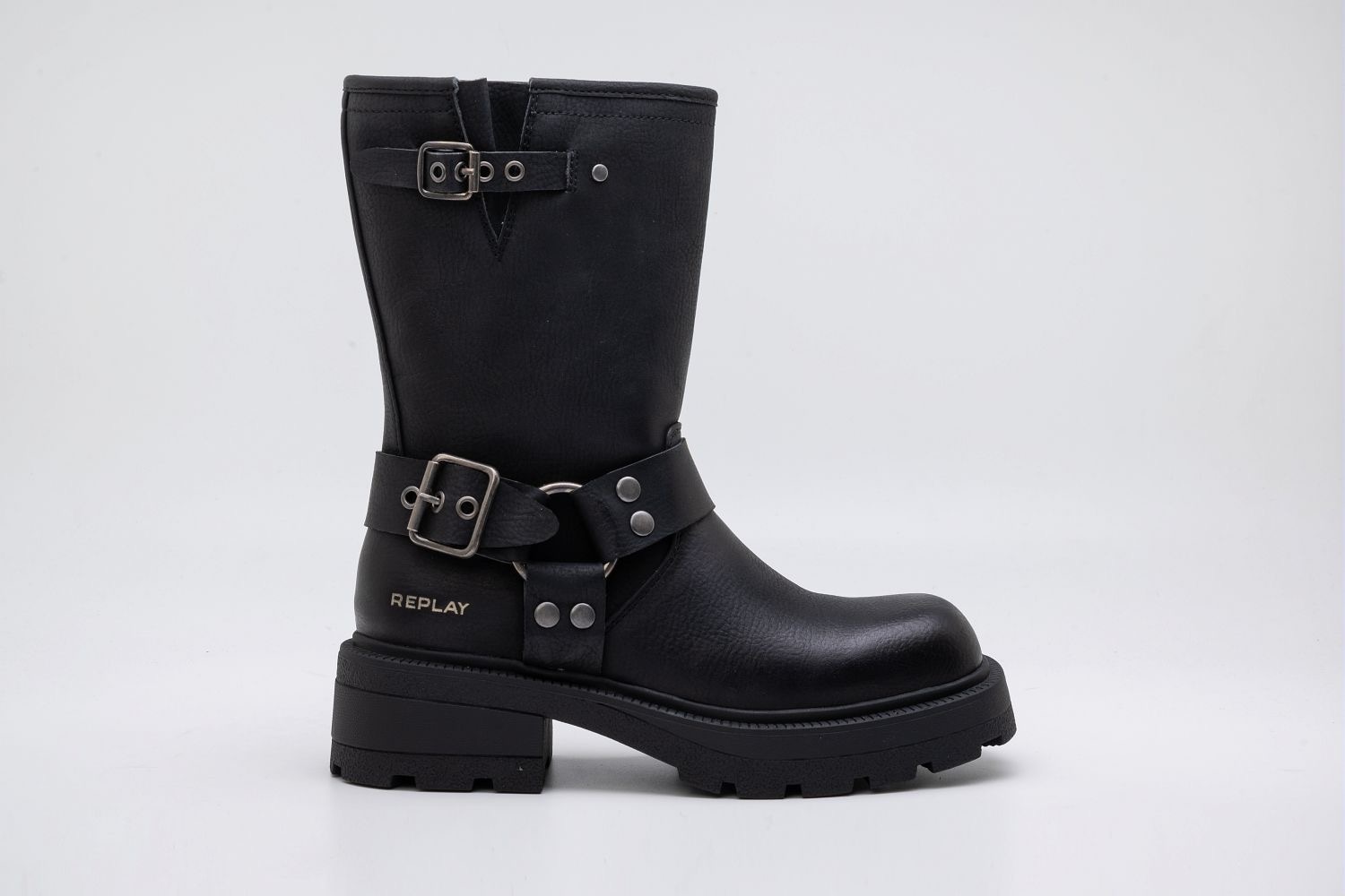 Bikerboots »BRIGITTE BOOT«, Plateaustiefel mit Zierriemen und Metallring, regulierbare...