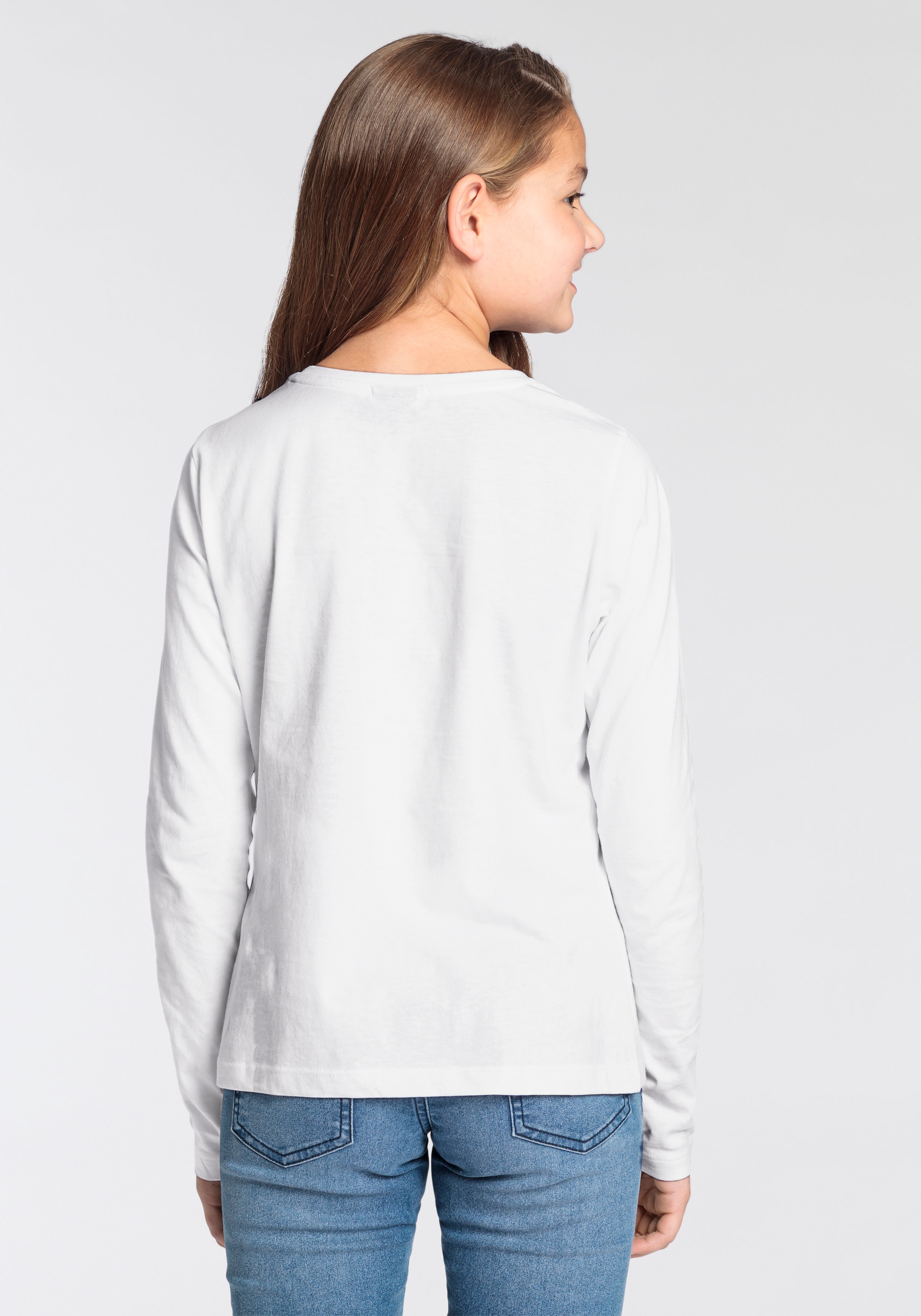 Thumbnail - KIDSWORLD Langarmshirt "Sprücheshirt" Langarm, taillierter Schnitt, mit stylischem Druck