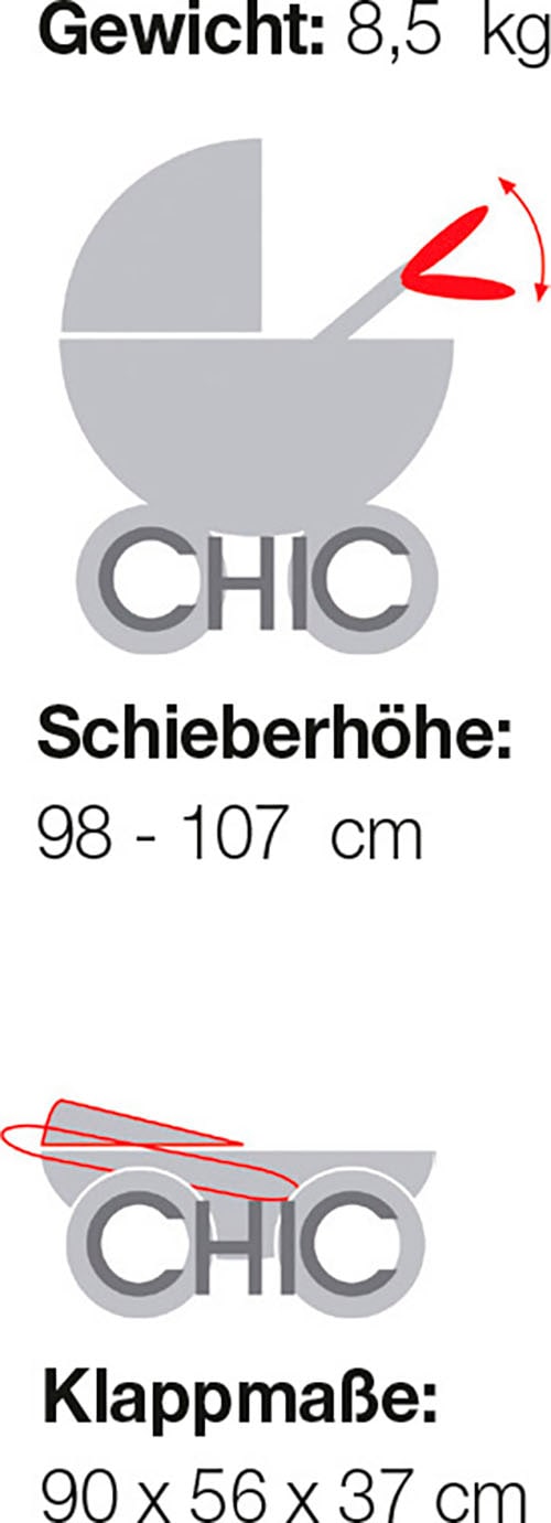 CHIC4BABY Sport-Kinderwagen »Boomer, rosa« mit schwenk- und feststellbaren Vorderrädern