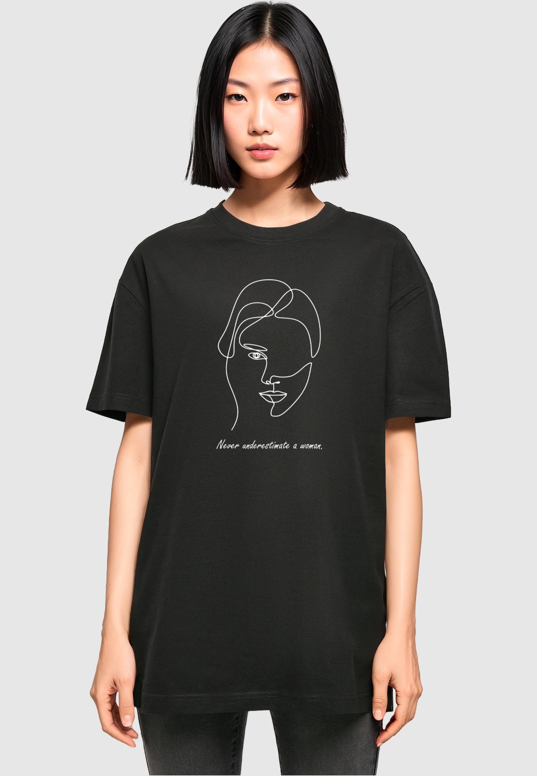 Merchcode T-Shirt »Merchcode Damen Ladies WD - Woman Figure Oversized Boyfriend Tee«, (1 tlg.)