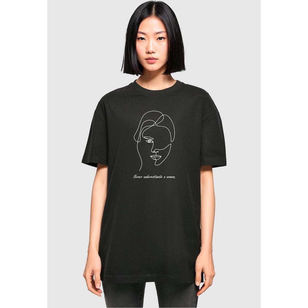 Merchcode T-Shirt »Merchcode Damen Ladies WD - Woman Figure Oversized Boyfriend Tee«, (1 tlg.)