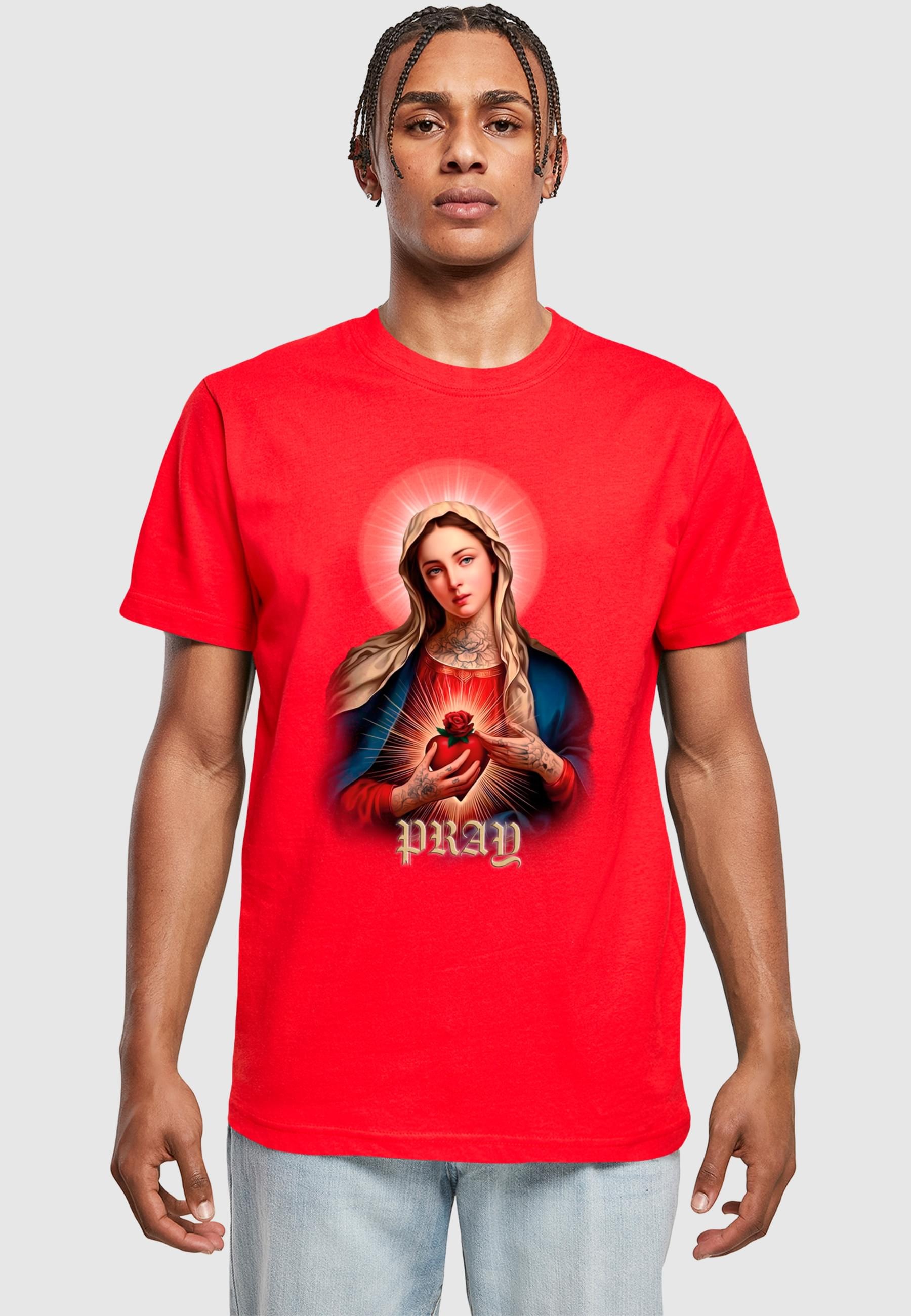 MisterTee T-Shirt »MisterTee Herren Praying Mary Tee«, (1 tlg.)