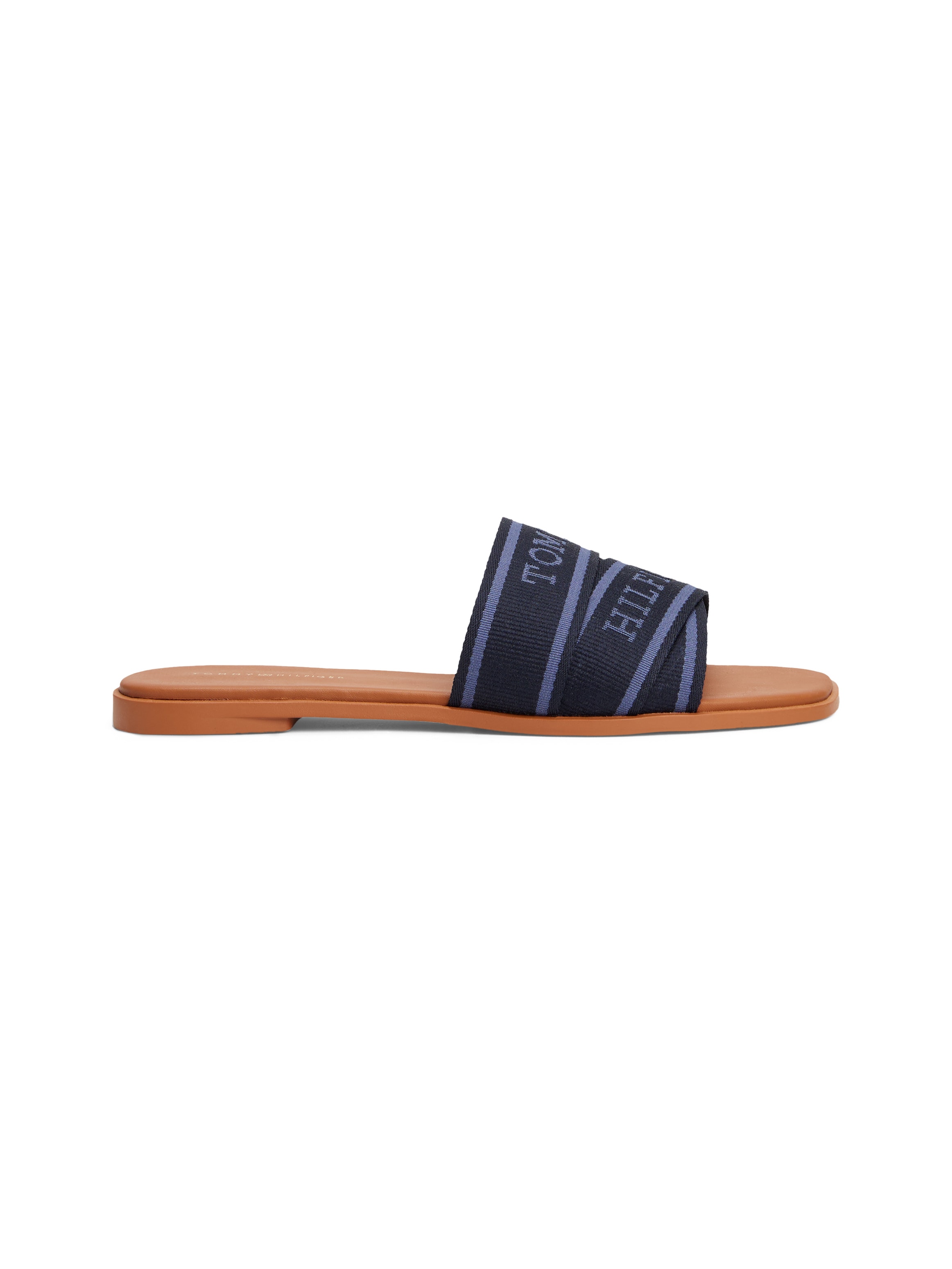 Tommy Hilfiger Pantolette »TOMMY HILFIGER WEBBING MULE«, Blockabsatz, Sommerschuh, Bequemschuh, Flats mit Logoschriftzug