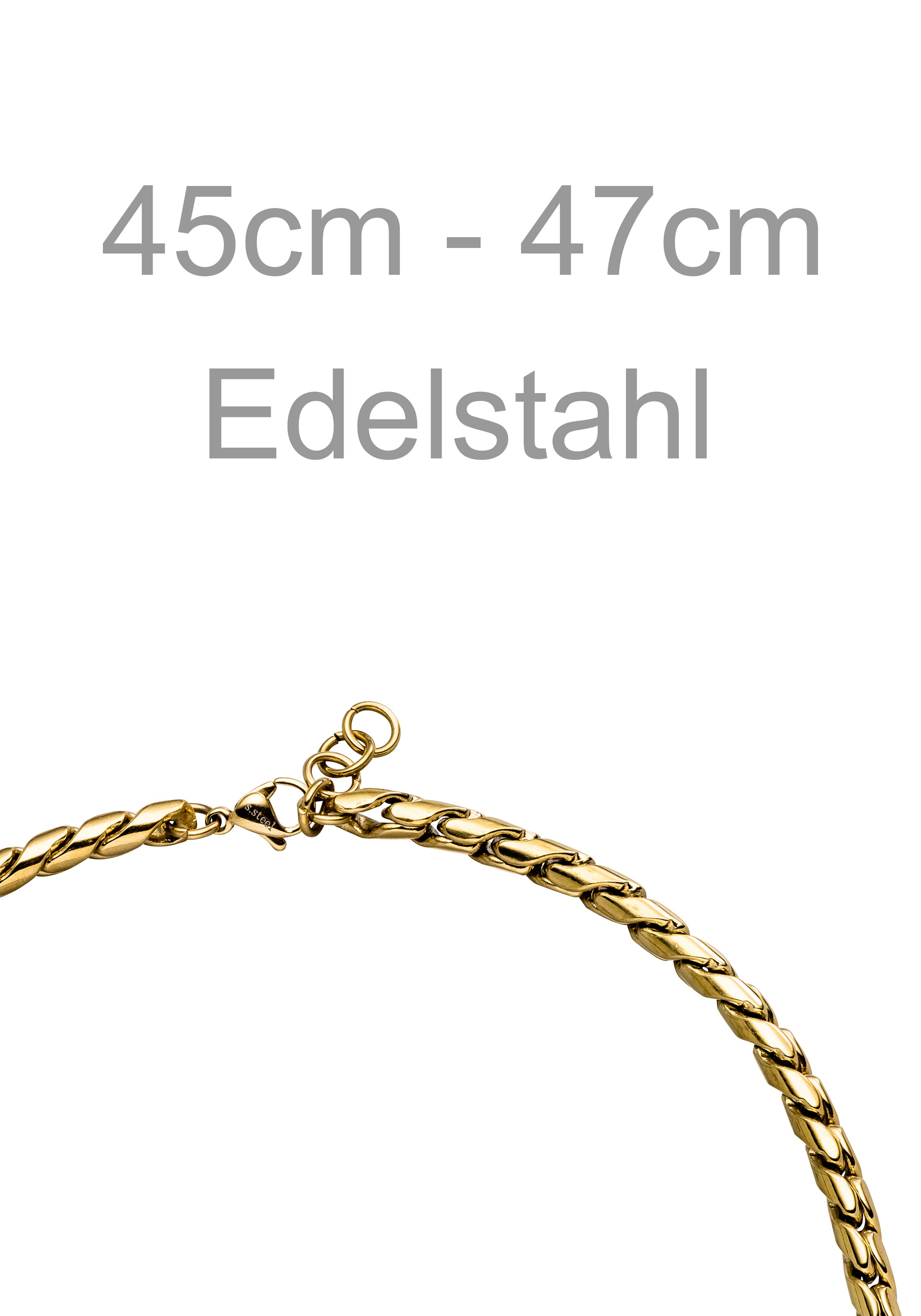 JOBO Kette ohne Anhänger »gedreht« Edelstahl goldfarben 47 cm