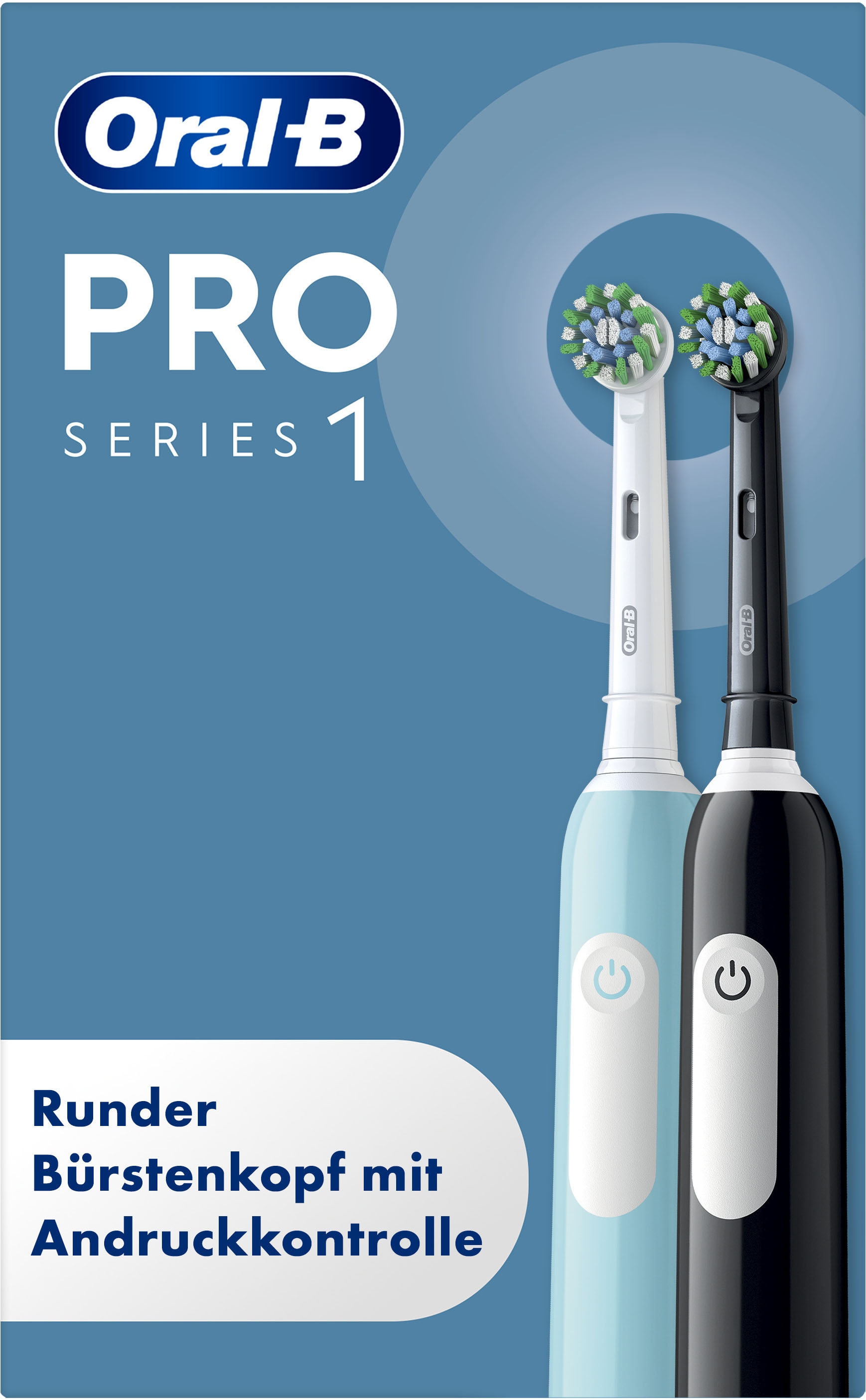 Oral-B Pro 1 Black/Caribbean Blue Elektrische Zahnbürste Mit 2. Handstück - Image 3