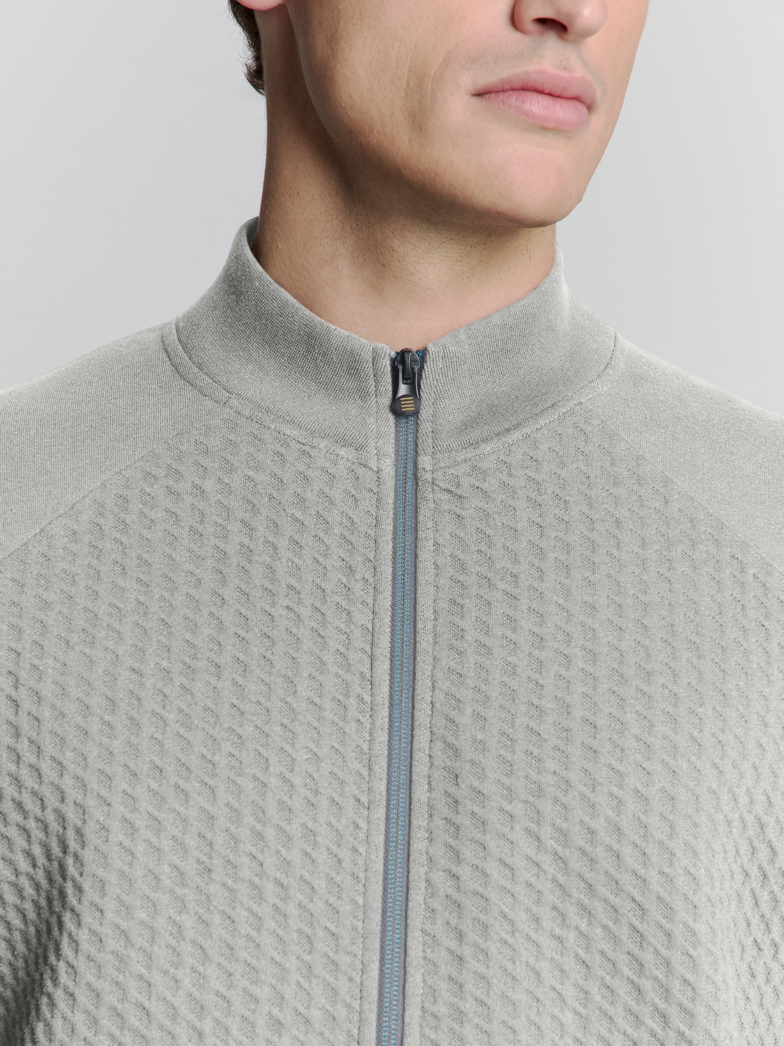 NO EXCESS Sweater »No Excess Jacquard sweatshirt mit Vollreißverschluss«