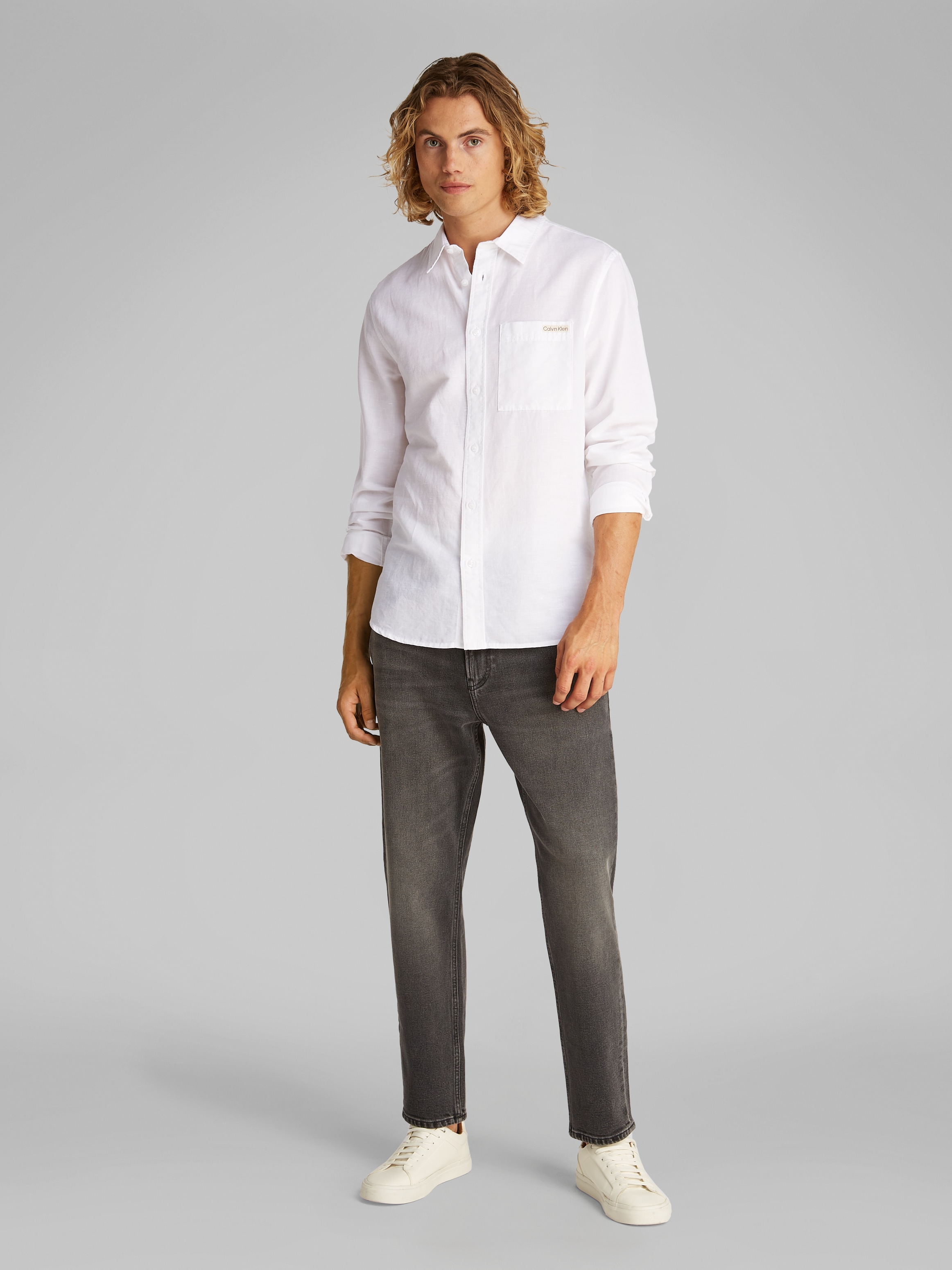 Calvin Klein Jeans Leinenhemd »LINEN COTTON SHIRT«, mit Brusttasche