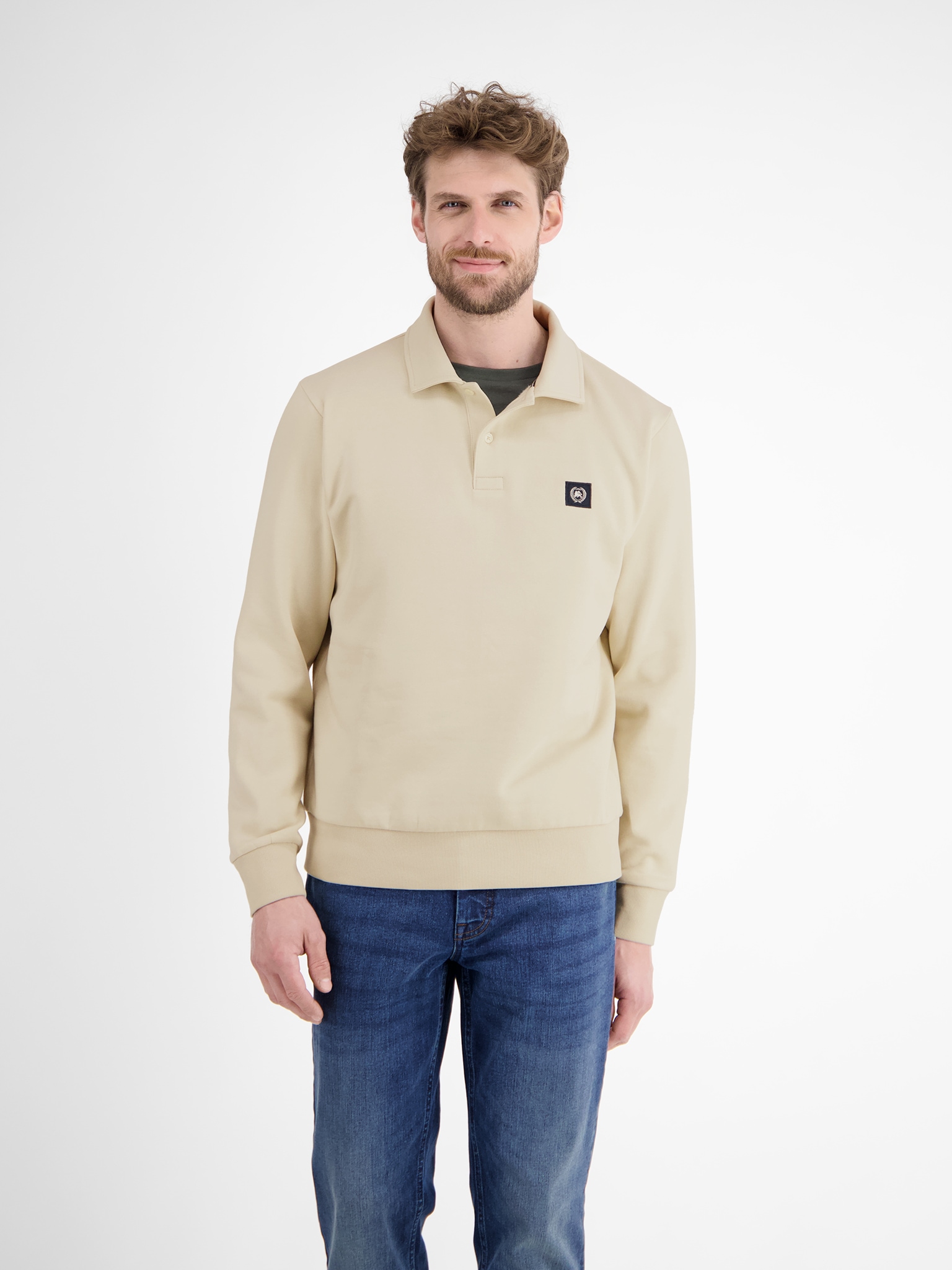 LERROS Langarm-Poloshirt "FELPA", Sweatshirt mit Knopfleiste günstig online kaufen