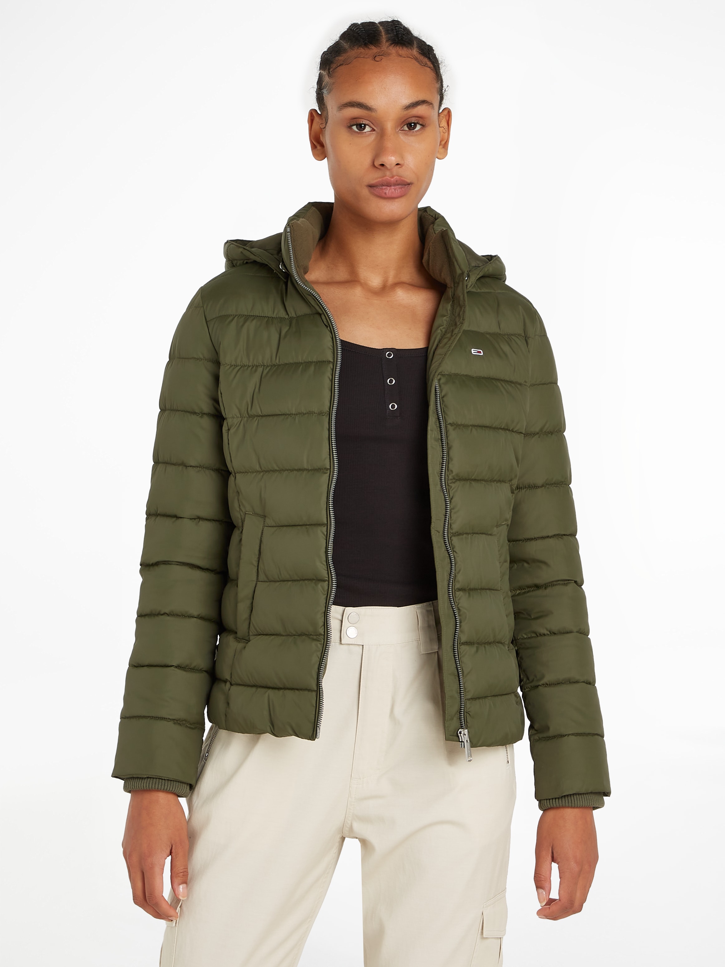 Tommy Jeans Steppjacke "TJW BASIC HOODED JACKET", mit Kapuze, mit Kapuze