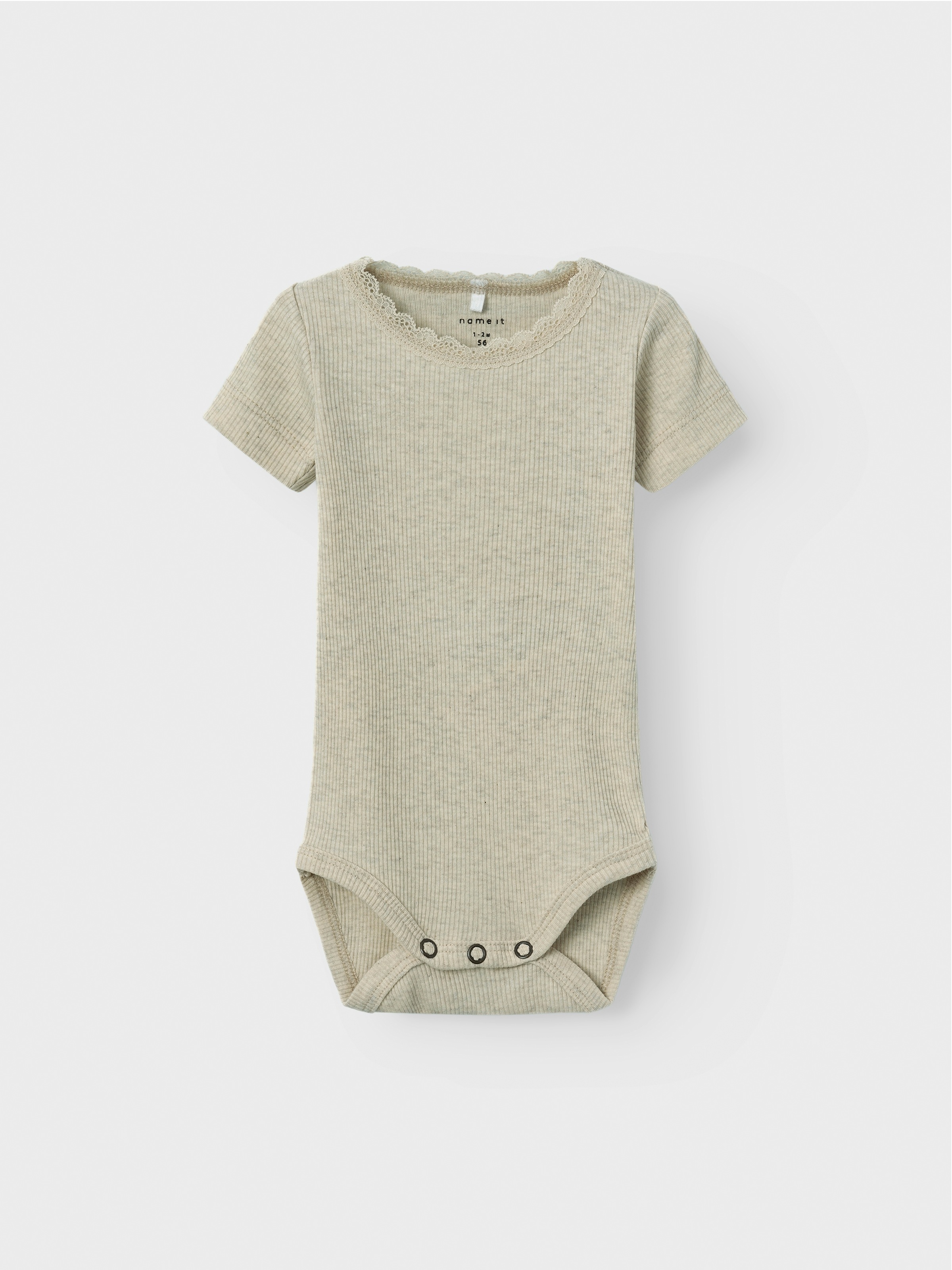 NAME IT Jungen Kurzarmbody "NBFKAB SS BODY NOOS", Gr. 50, beige, Rippware, Obermaterial: 57% Baumwolle, 38% Modal, 5% Elasthan, unifarben, Bodys,