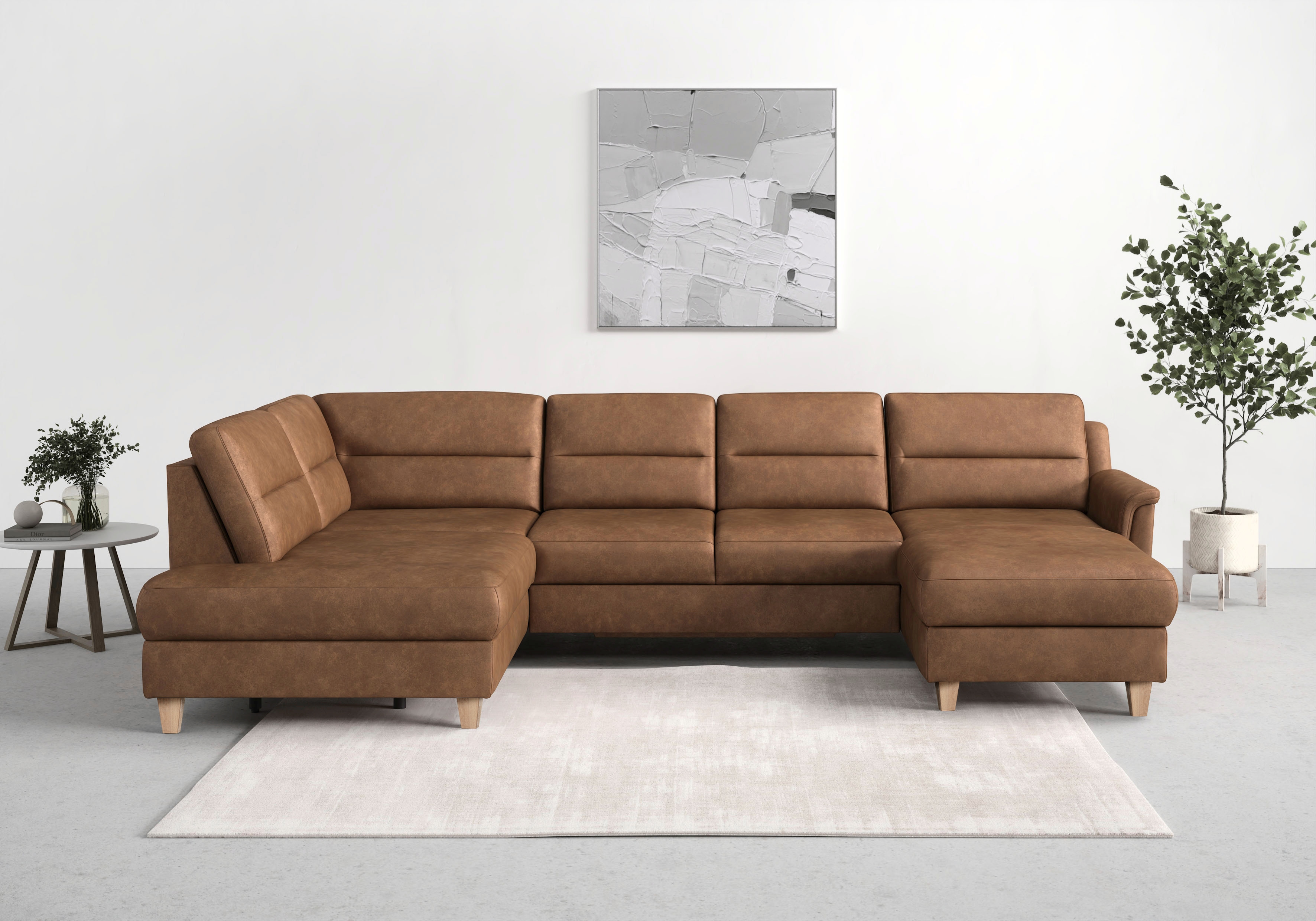 sit&more Wohnlandschaft "Farö U-Form" inklusive Federkern, wahlweise mit Schlaffunktion und Bettkasten