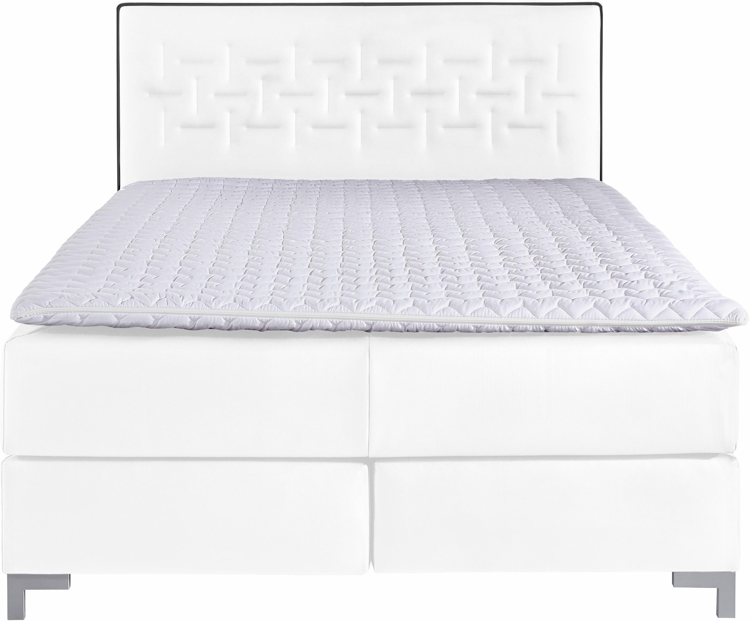 INOSIGN Boxspringbett »Coos«, mit besonderer Steppung im Kopfteil, 3 Matratzenarten, 2 Härtegrade