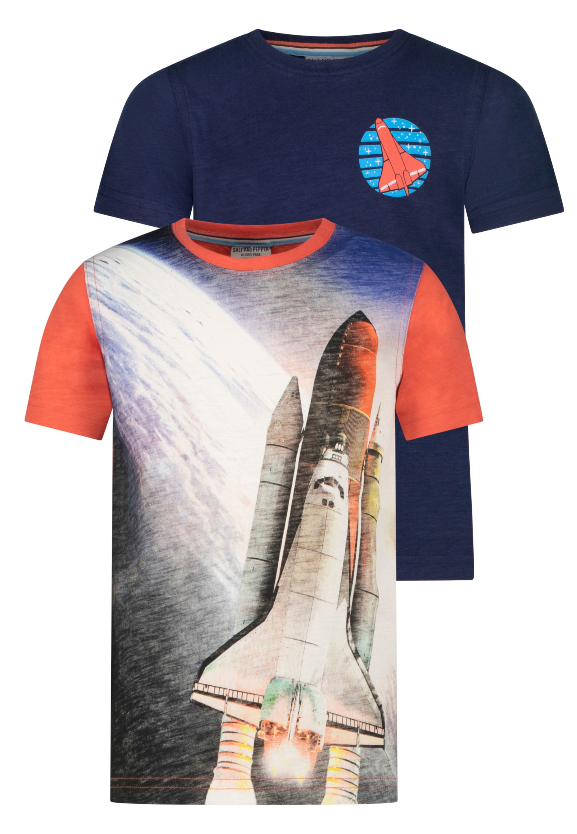 SALT AND PEPPER T-Shirt »Space Shuttle«, (2 tlg.), mit realistischem Fotodruck
