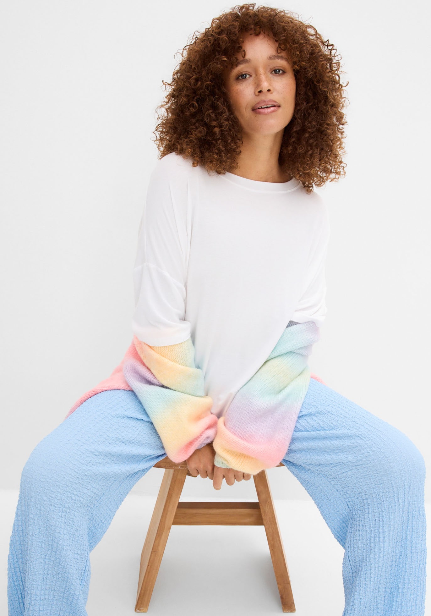 bonprix Oversize-Shirt oversize Passform, Halbarm-Design, aus Viskose und Elasthan