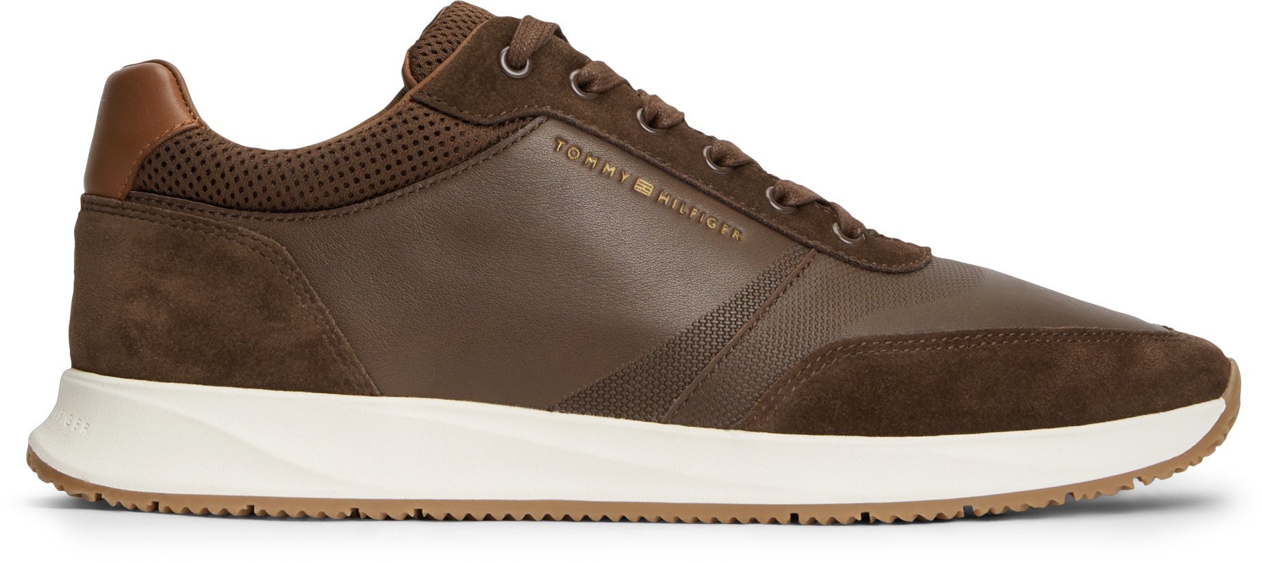 Tommy Hilfiger Sneaker »TH DRESSY RUNNER SUEDE MIX«  Schnürschuh, Halbschuh, Freizeitschuh mit Logoschriftzug