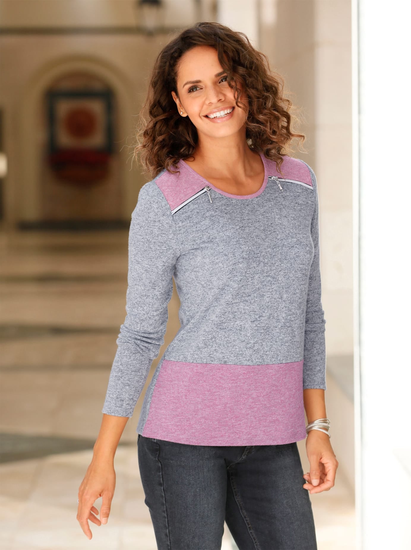 Casual Looks Rundhalsshirt "Shirt" 1 Stk. tlg. günstig online kaufen
