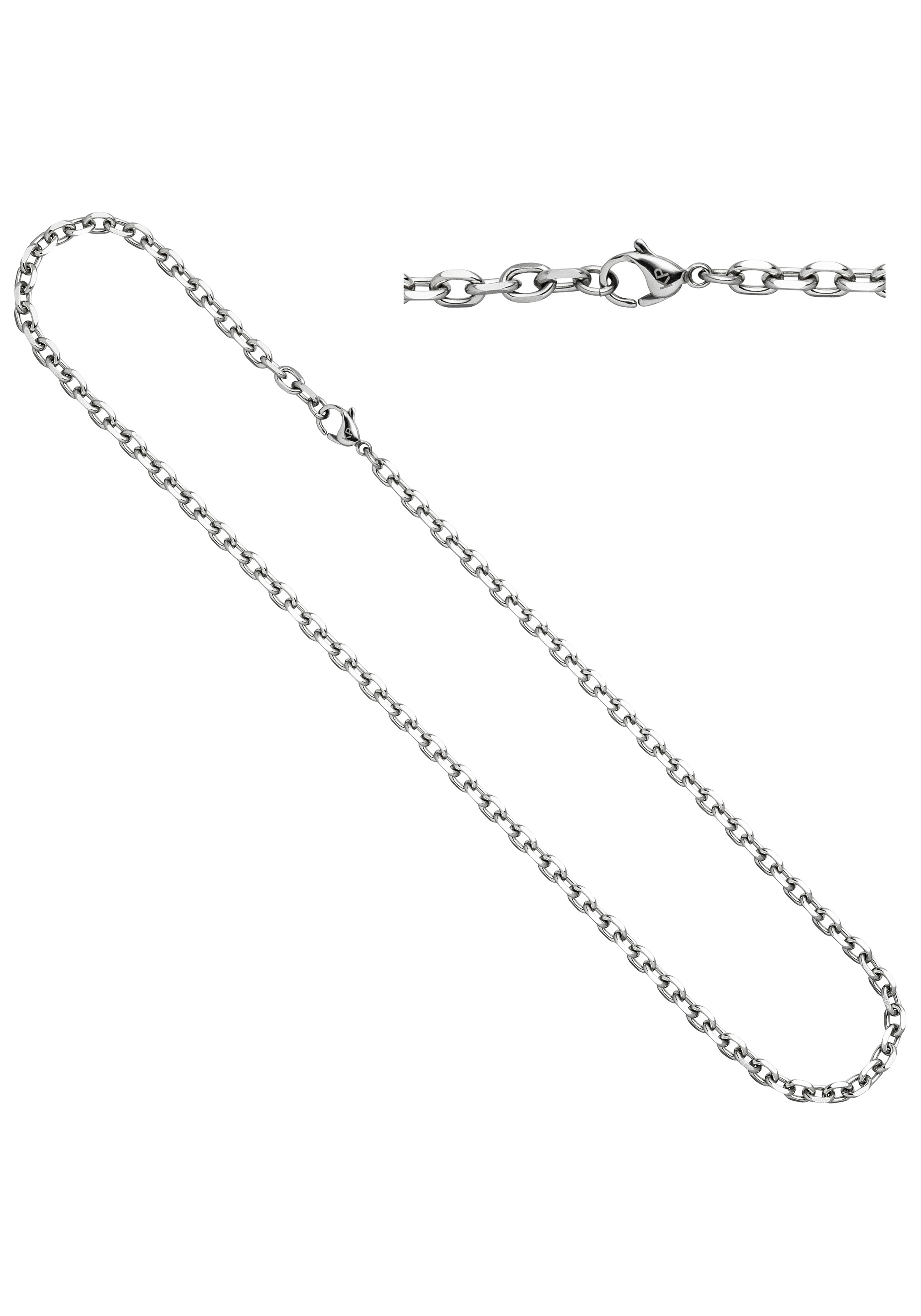 JOBO Damen Edelstahlkette "Ankerkette 3,2 mm", 80cm, Edelstahl, silber, Edelstahl, Halsketten, Edelstahl