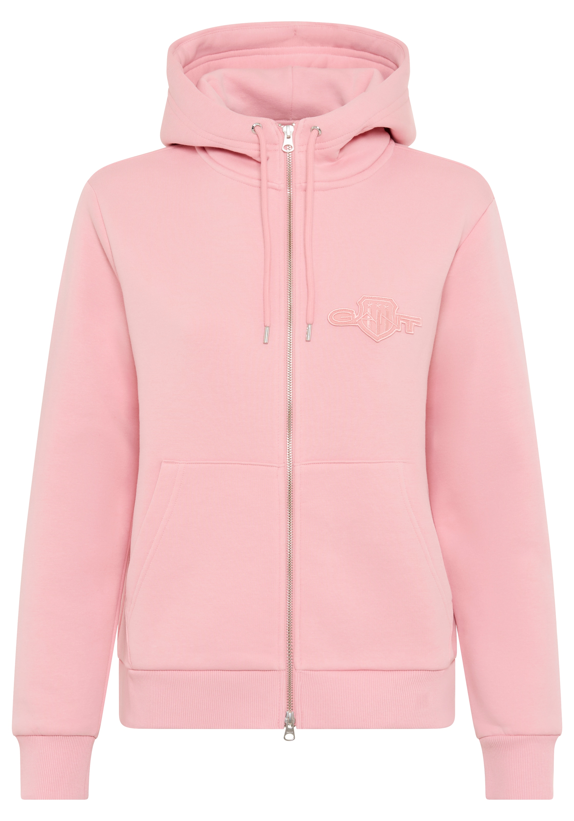 Gant Kapuzensweatjacke "REG TONAL SHIELD ZIP HOODIE" Markenstickerei, Kapuz günstig online kaufen