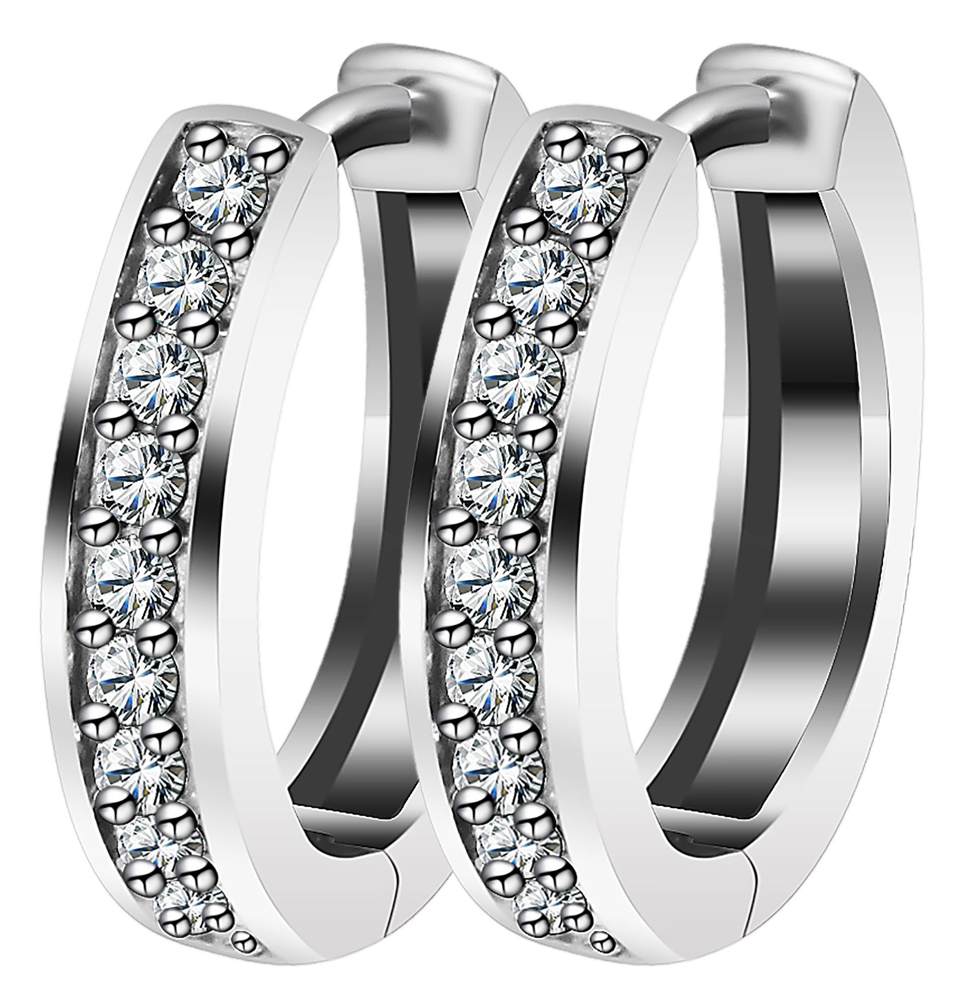 Adelia´s Klappcreolen »Ohrringe – Klappcreole aus 925 Silber mit Zirkonia« Ideal als Geschenk zum einfach so
