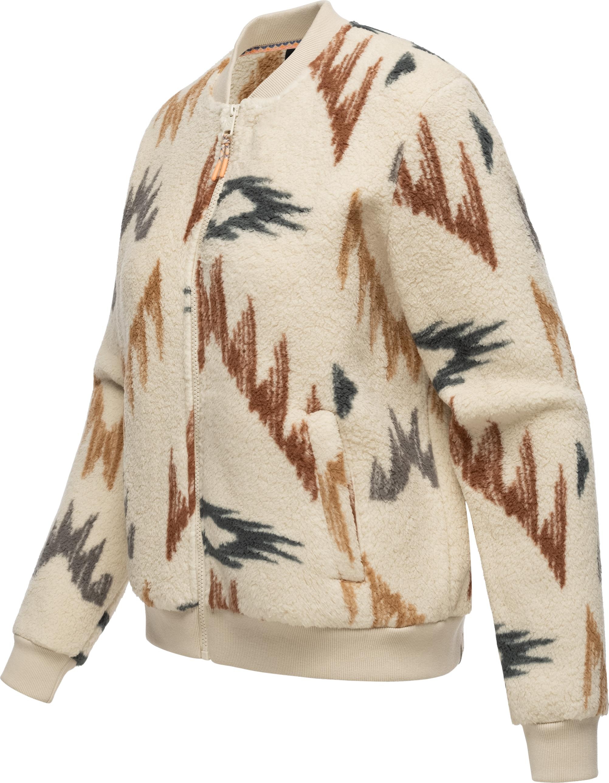 Ragwear Plüschjacke »Cairro Aztec«, ohne Kapuze, Modische Damen Fleecejacke im Inkamuster