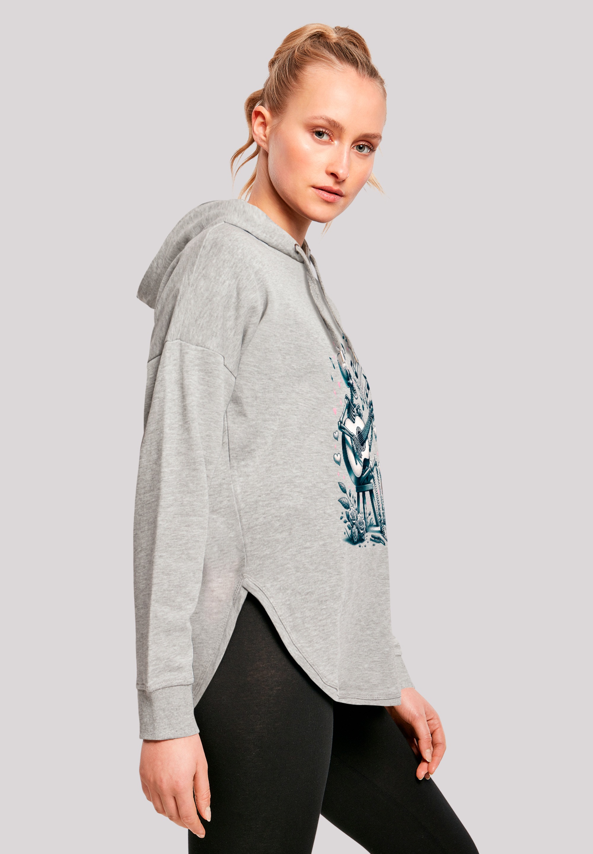 F4NT4STIC Kapuzenpullover »Skelett spielt Gitarre, Musik, Liebe« Premium Qualität