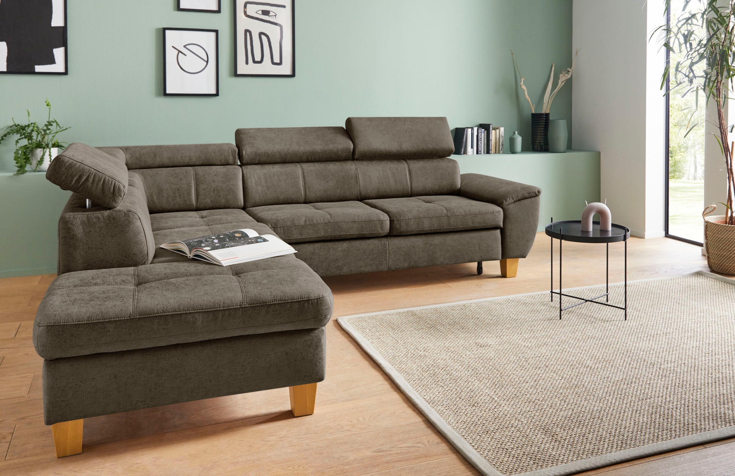 exxpo - sofa fashion Ecksofa "Enya, hoher Sitzkomfort, Breite 266cm, bequem günstig online kaufen