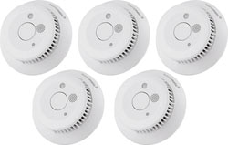 HOMEMATIC IP Rauchmelder "Funk-Rauchwarnmelder mit Q-Label 5er Set", H:4,5cm Ø:11cm, weiß, Gefahrenmelder