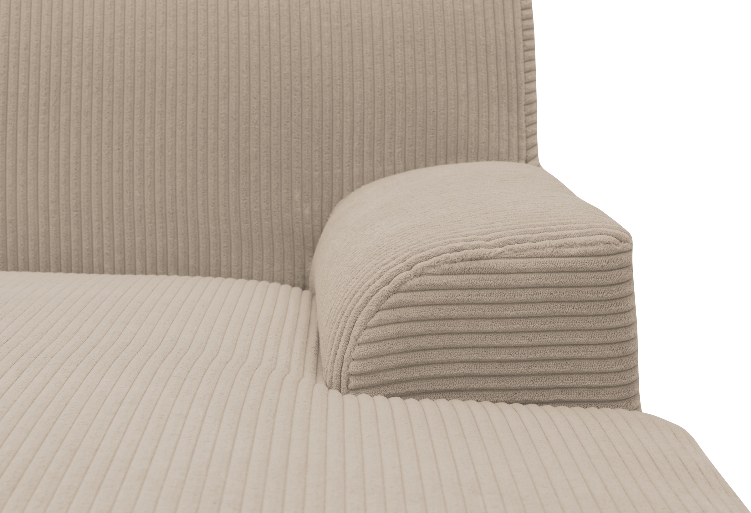 INOSIGN Ecksofa »Turah 2, L-Form, in Cord u. wasserabweisender Microfaser, Federkern«, B/T/H: 241/146/79 cm, incl. Zierkissen, wahlweise mit Bettfunktion
