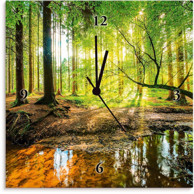 Artland Wanduhr »Wald mit Bach«, wahlweise mit Quarz- oder Funhuhrwerk, lautlos  ohne Tickgeräusche bestellen | BAUR