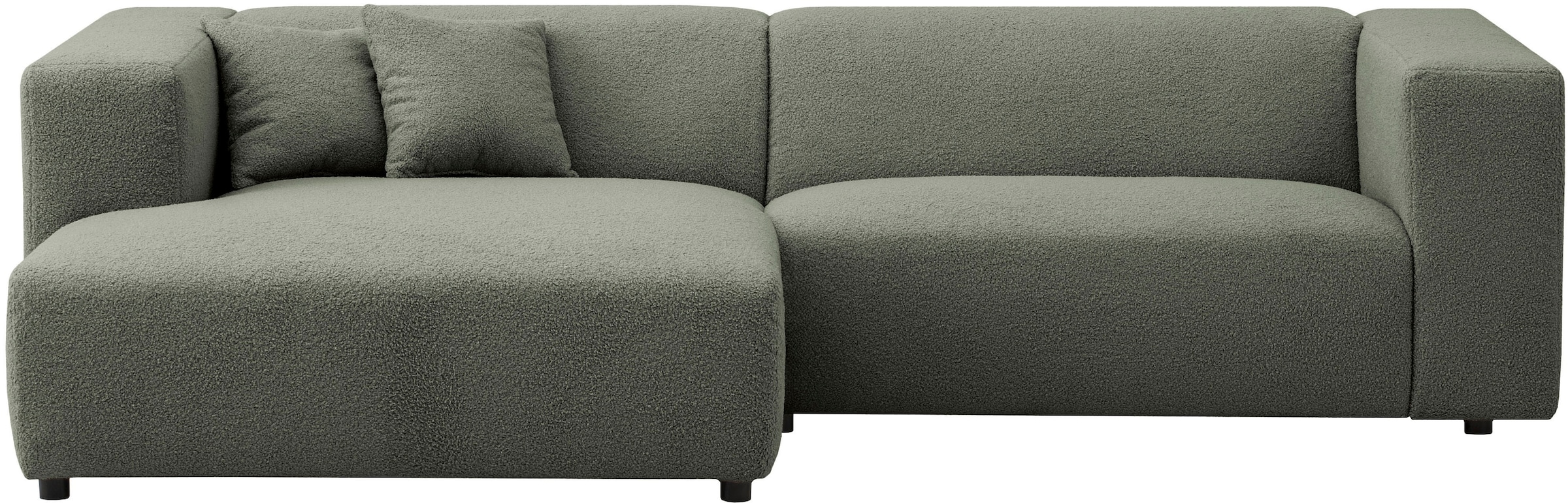 andas Ecksofa »BAKELS, L-Form in Cord oder Boucle-Stoff, moderne Couch«, wahlweise Recamiere rechts/links, bequemer Sitzkomfort