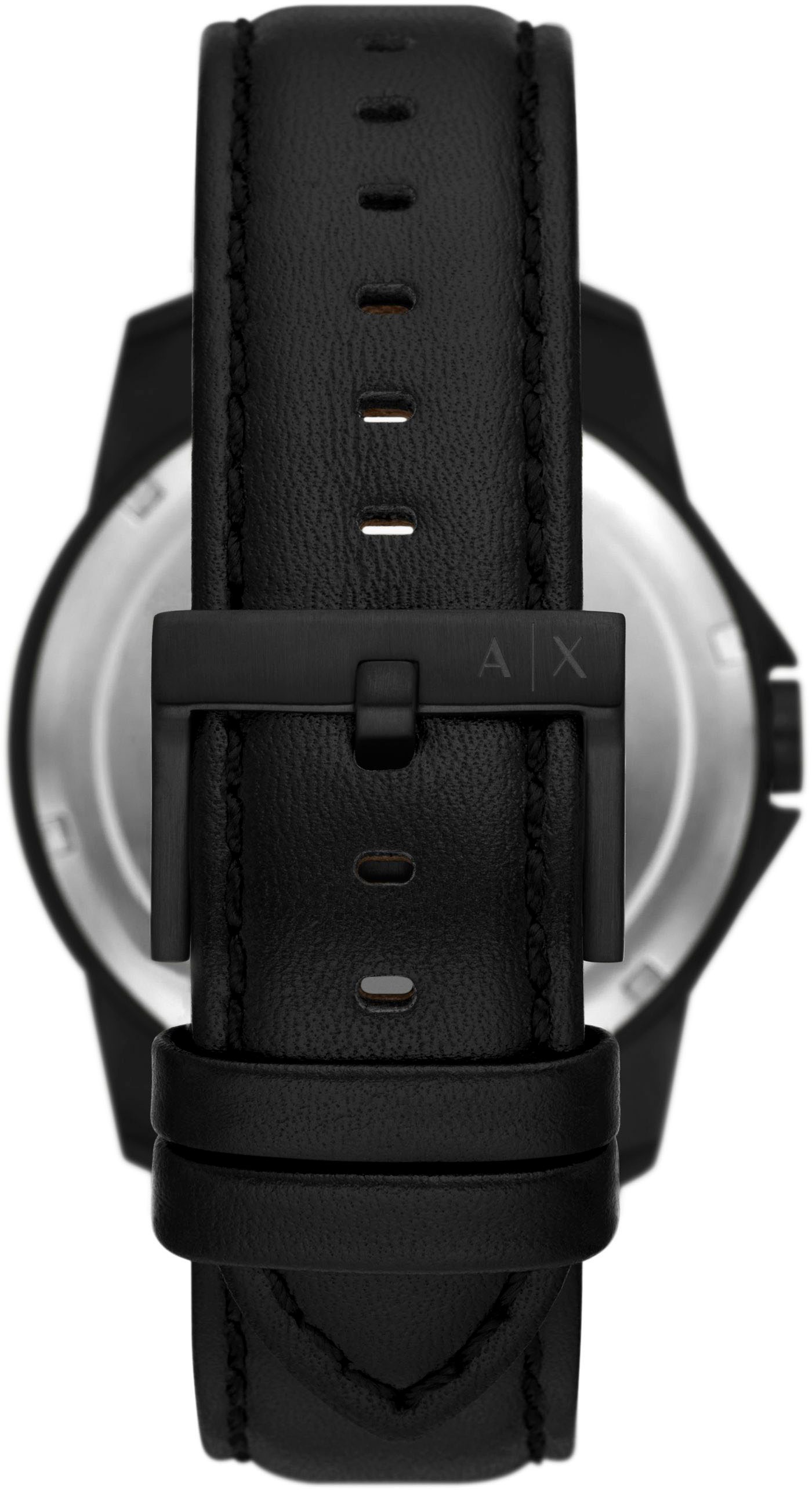 ARMANI EXCHANGE Quarzuhr, (Set, 2 tlg., mit Schmuckarmband), Armbanduhr, Herrenuhr, ideal auch als Geschenk, Datum, Lederarmband