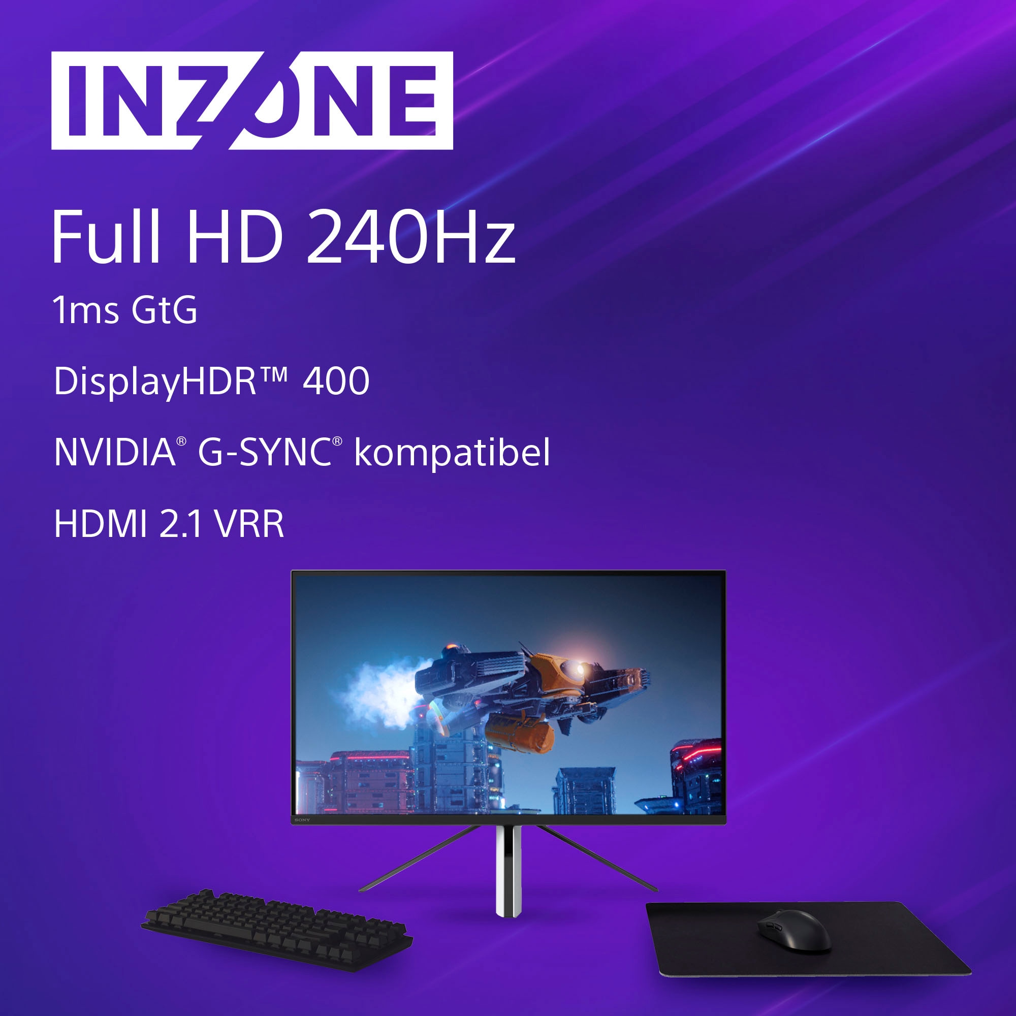 PlayStation®5 HD, 1 | Reaktionszeit, Zoll, für 240 1920 Gaming-Monitor px, Perfekt Hz, ms »INZONE 69 Sony x 1080 M3«, cm/27 Full BAUR