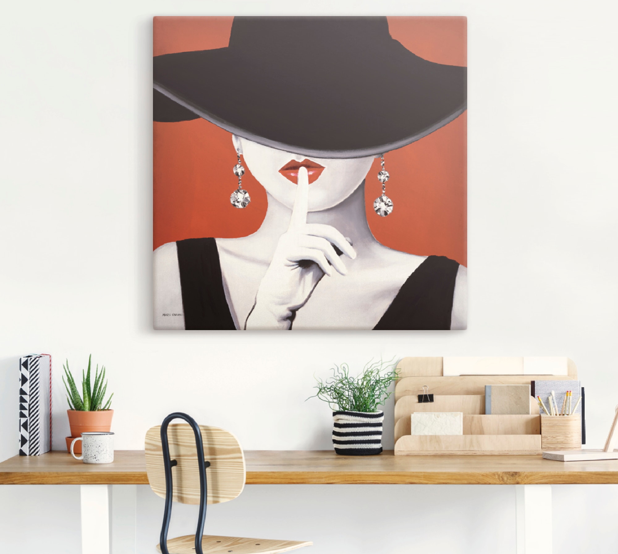 Artland Wandbild »Hut ab I«, Frau, (1 St.), als Leinwandbild, Wandaufkleber  oder Poster in versch. Größen kaufen | BAUR