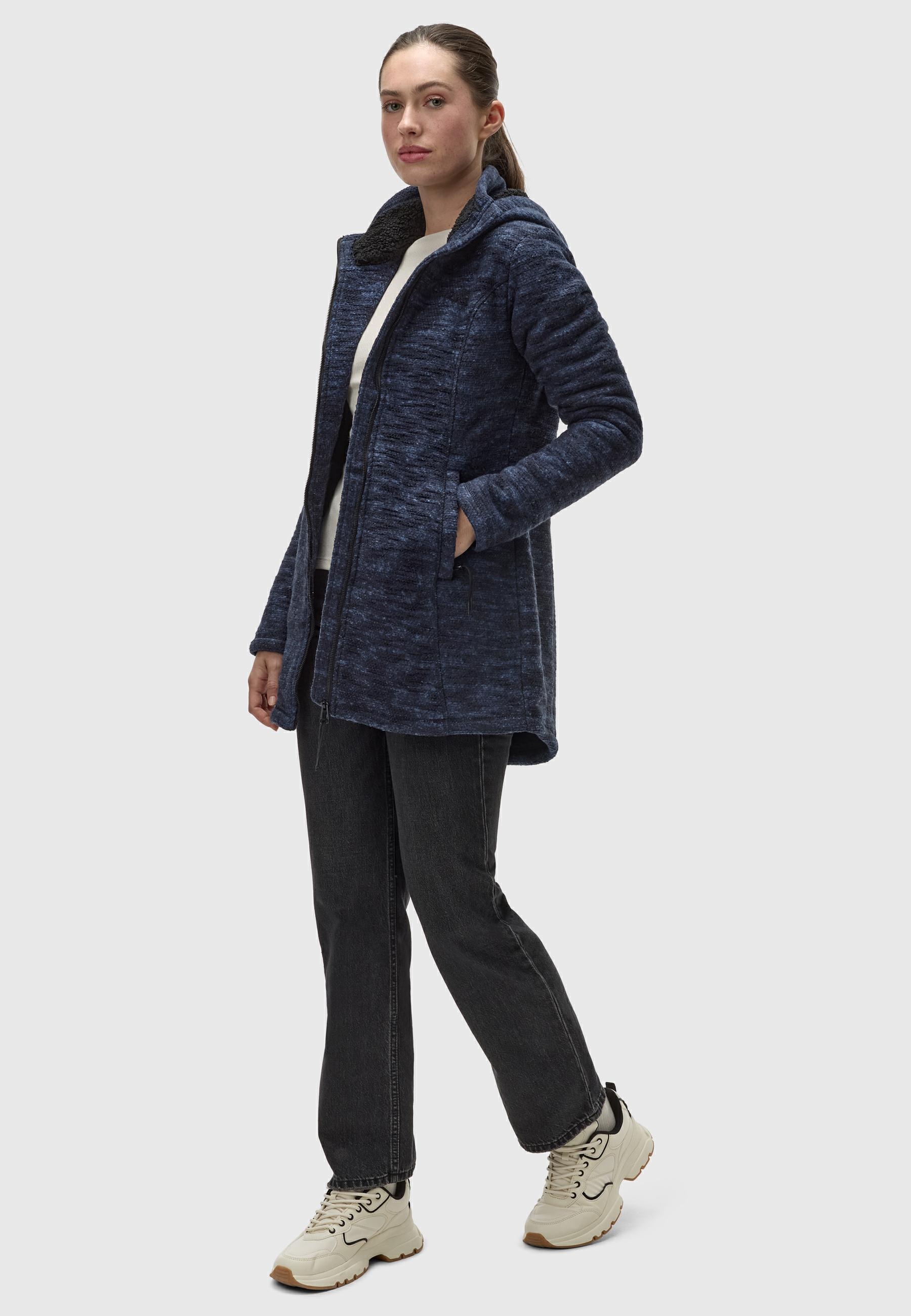 Ragwear Longstrickjacke »Leysha Melange«, Sportliche Kapuzenjacke in melierter Strick-Optik