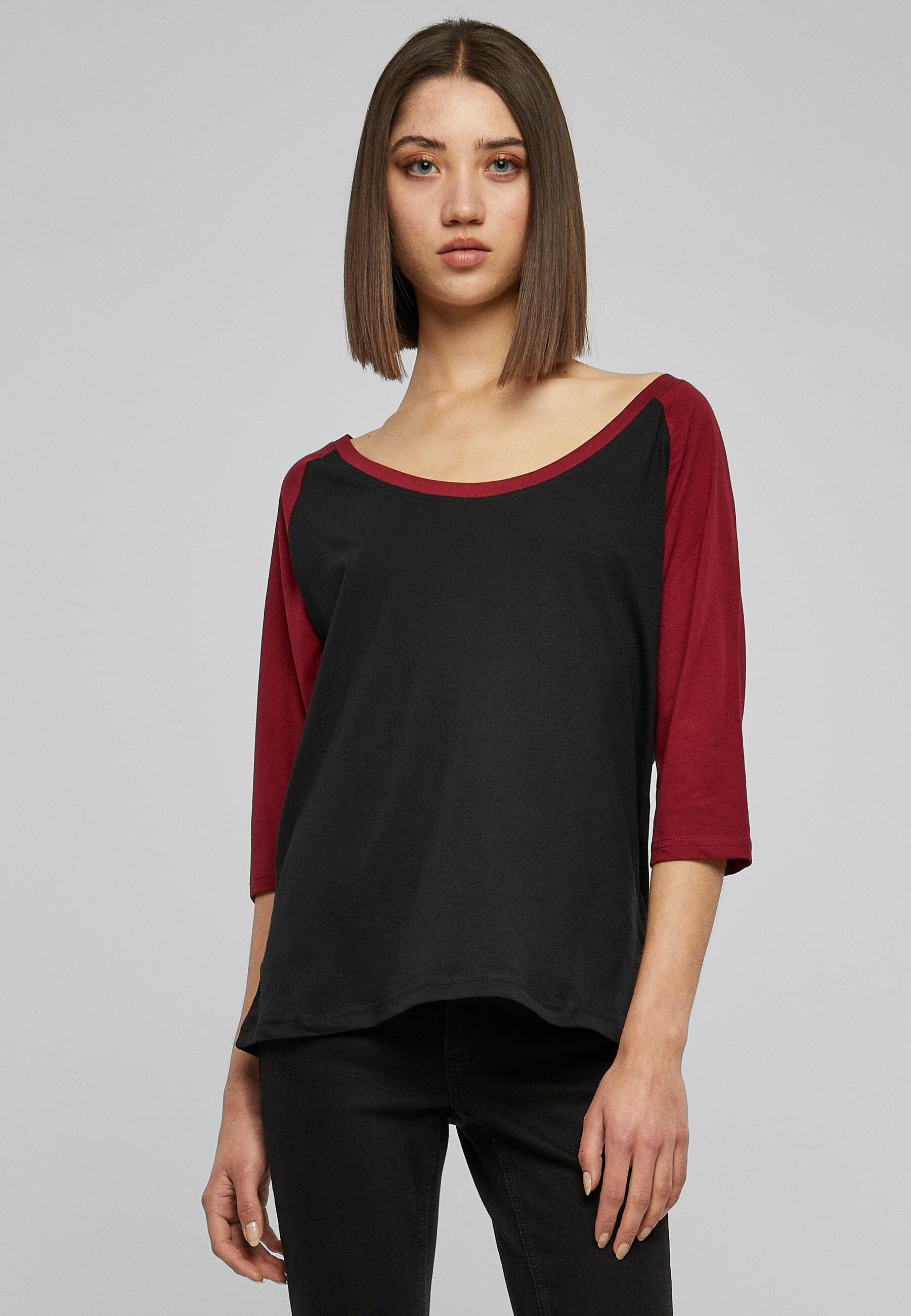 URBAN CLASSICS Kurzarmshirt »Urban Classics Damen Ladies 3/4 Contrast Raglan Tee«