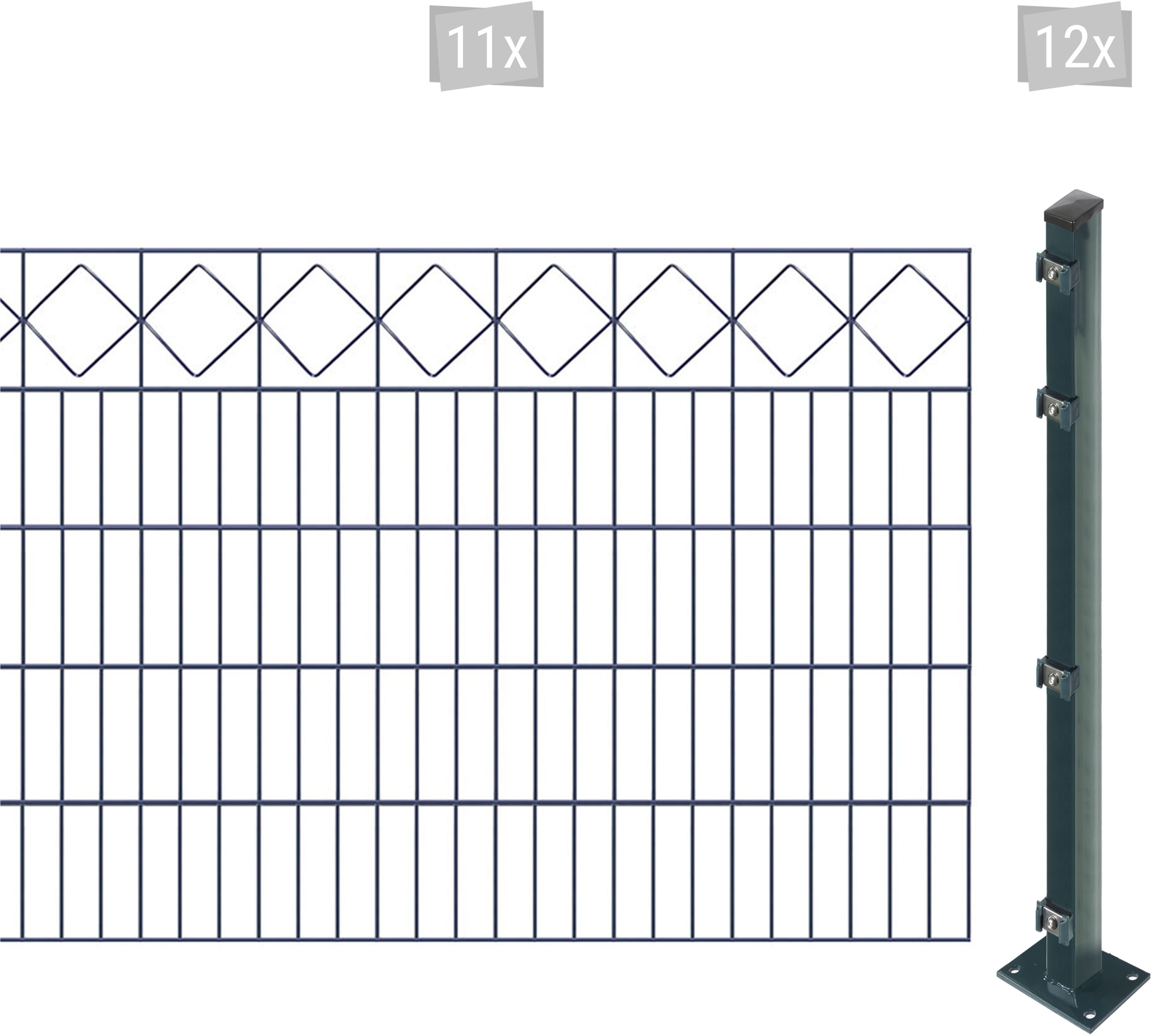 Arvotec "EASY 100 zum Aufschrauben "Karo" mit Zierleiste" Zaunhöhe 100 cm, Zaunlänge 2 - 60 m