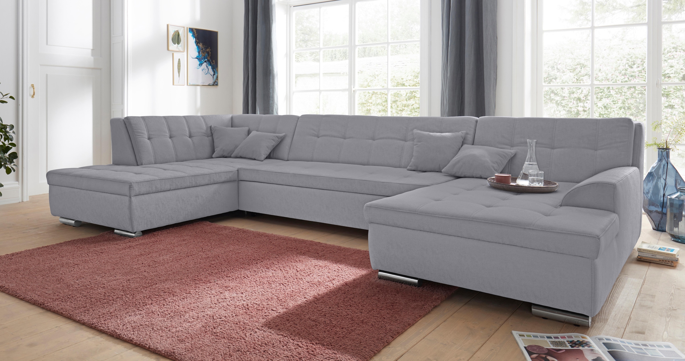 Sofa »Aversa U-Form« patogi su miegojimo funkcija frei im Raum stellbar