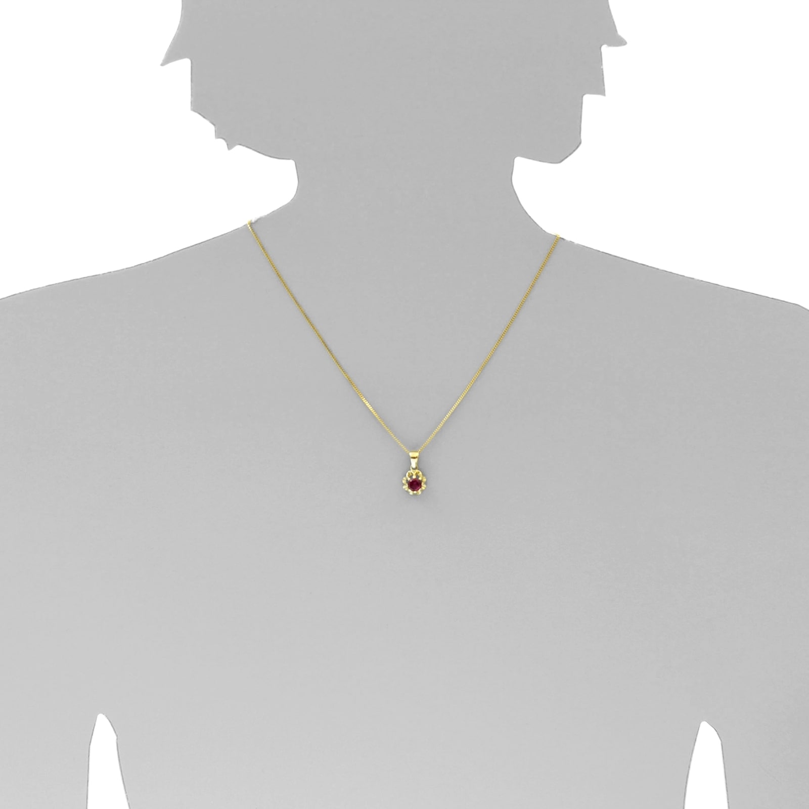 OSTSEE-SCHMUCK Kette und Anhänger Set »- Pia 6 mm - Gold 333/000 - sy. Rubin«