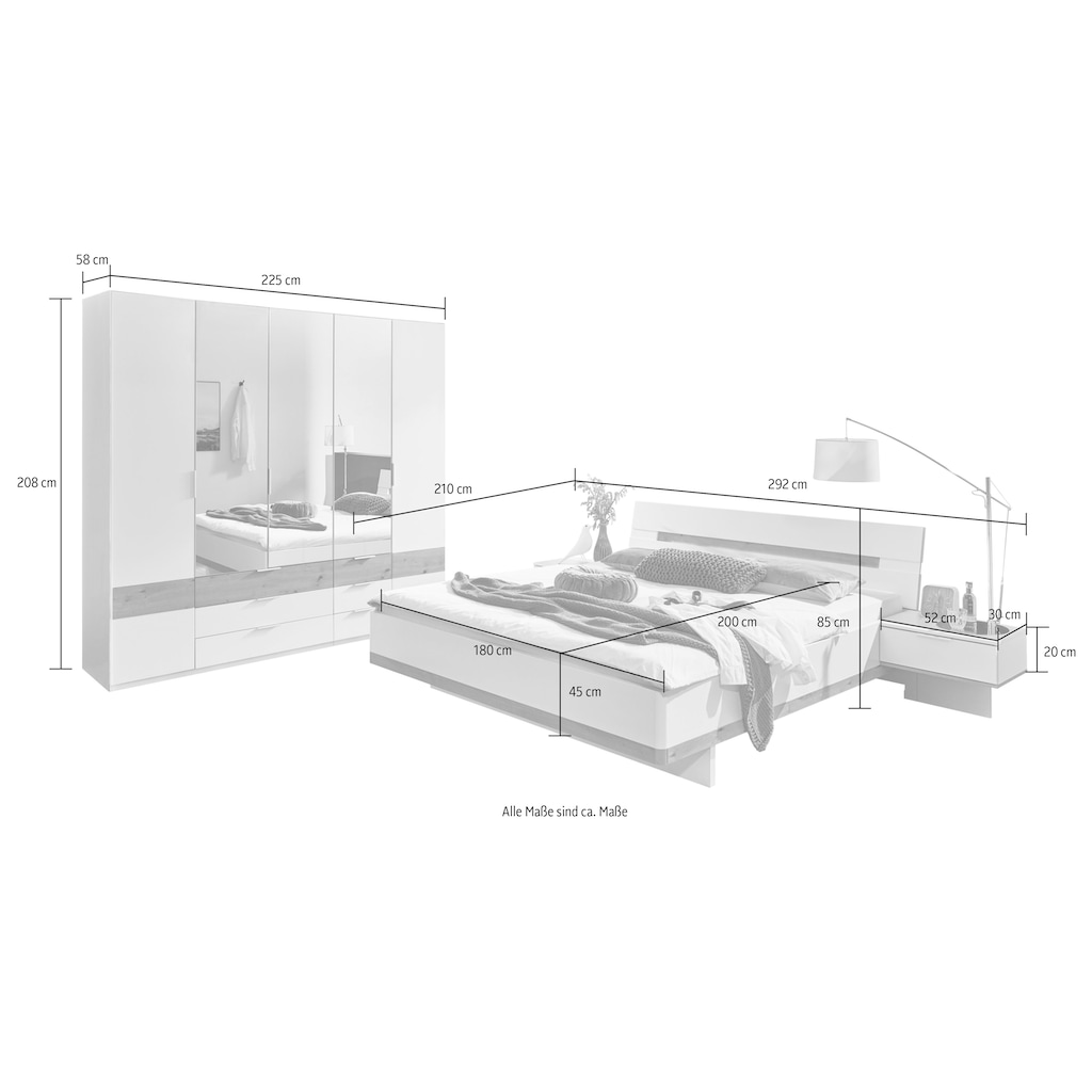 Wimex Komplettschlafzimmer »Gibraltar«, (4 St.)