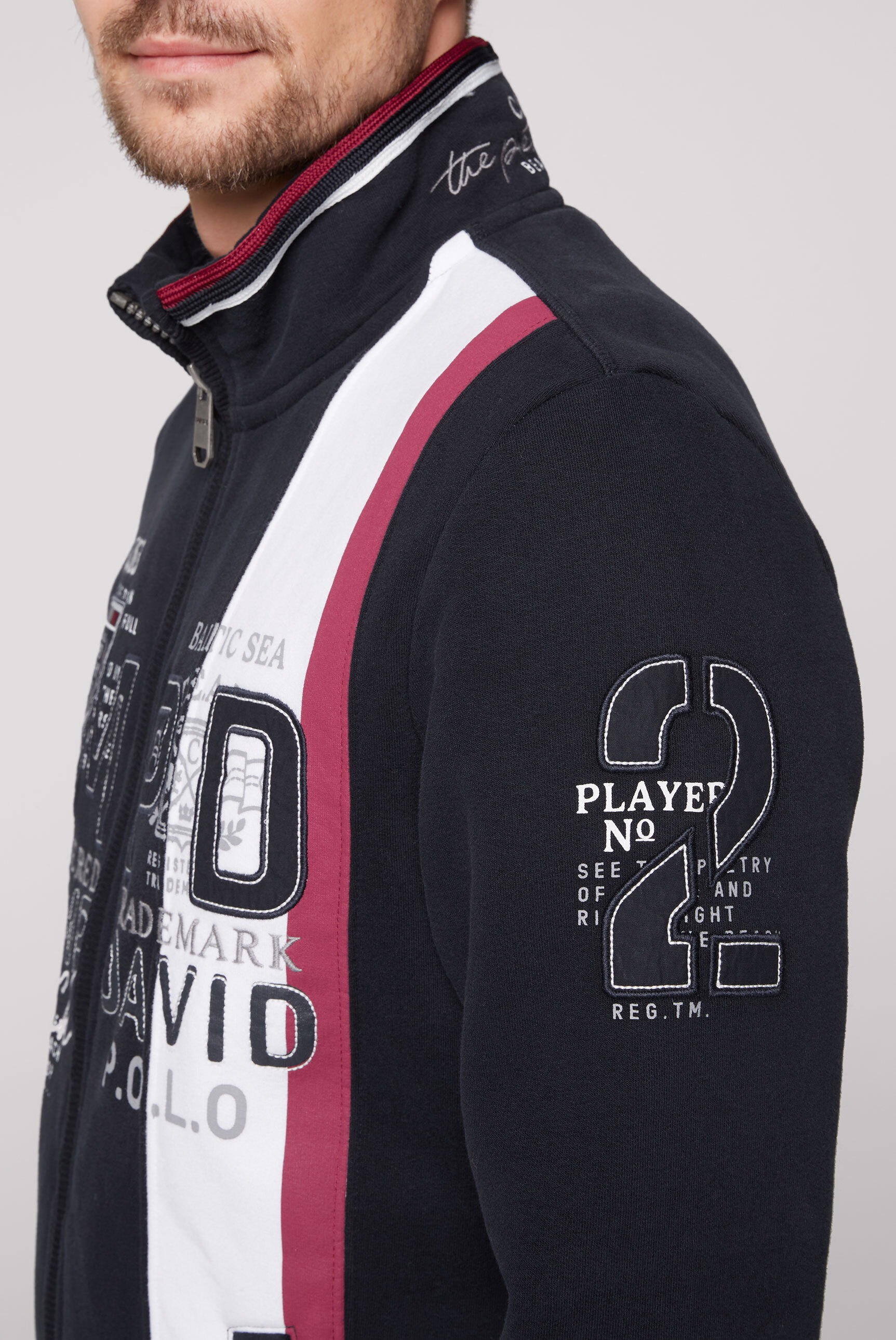CAMP DAVID Sweatjacke, mit Stehkragen