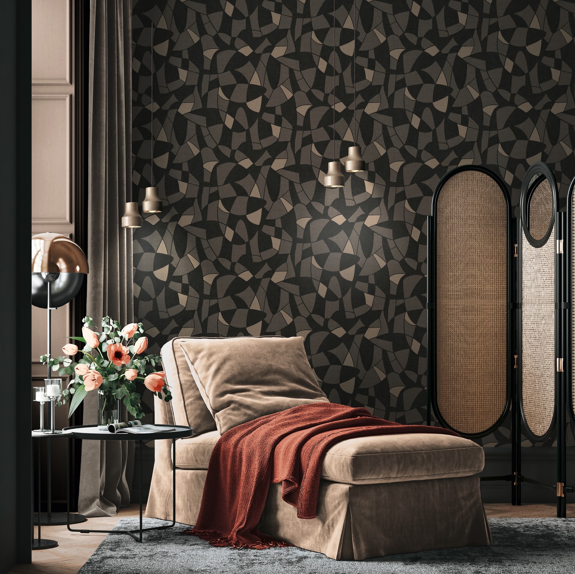 A.S. Création Vliestapete »Antigua Tapete mit Formen«, matt-gemustert-neutral, Grafiktapete Retrotapete Tapeten Wohnzimmer Schlafzimmer Küche Design