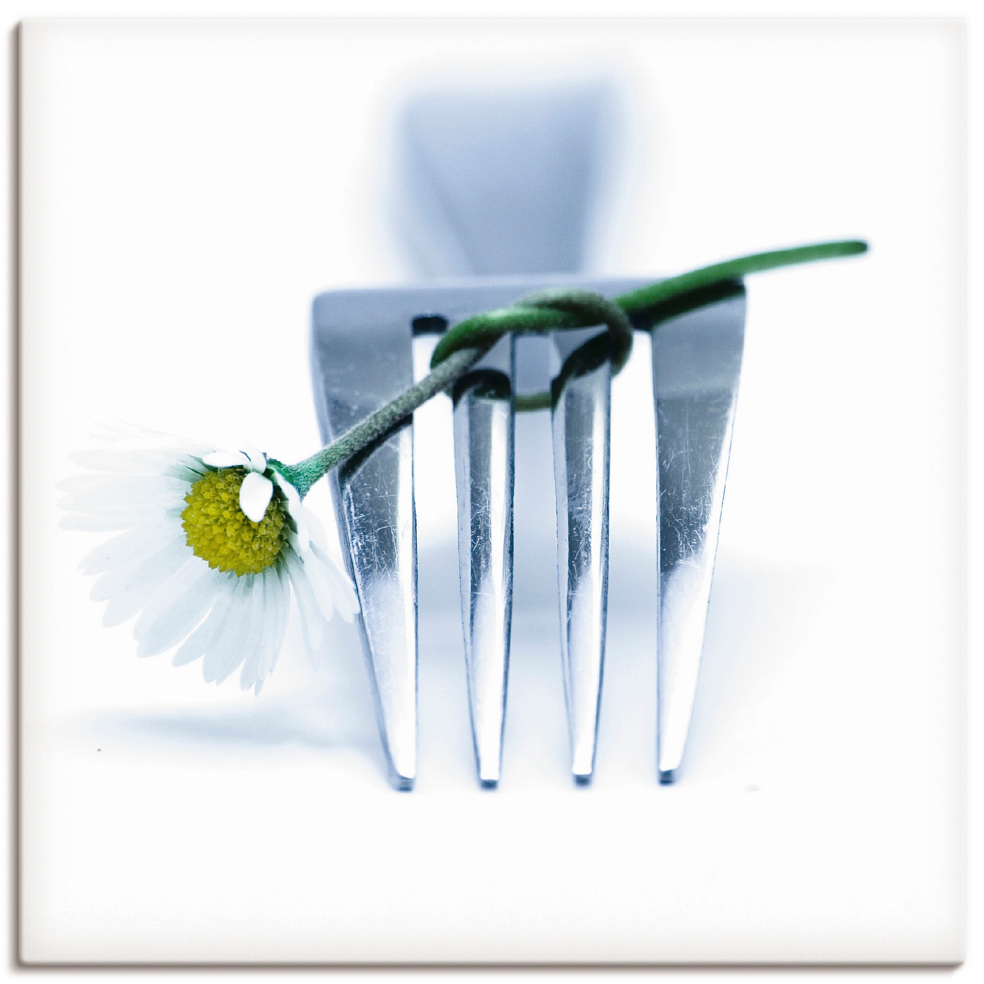 Artland Wandbild "Gabel und Blume", Geschirr & Besteck, (1 St.), als Leinwa günstig online kaufen