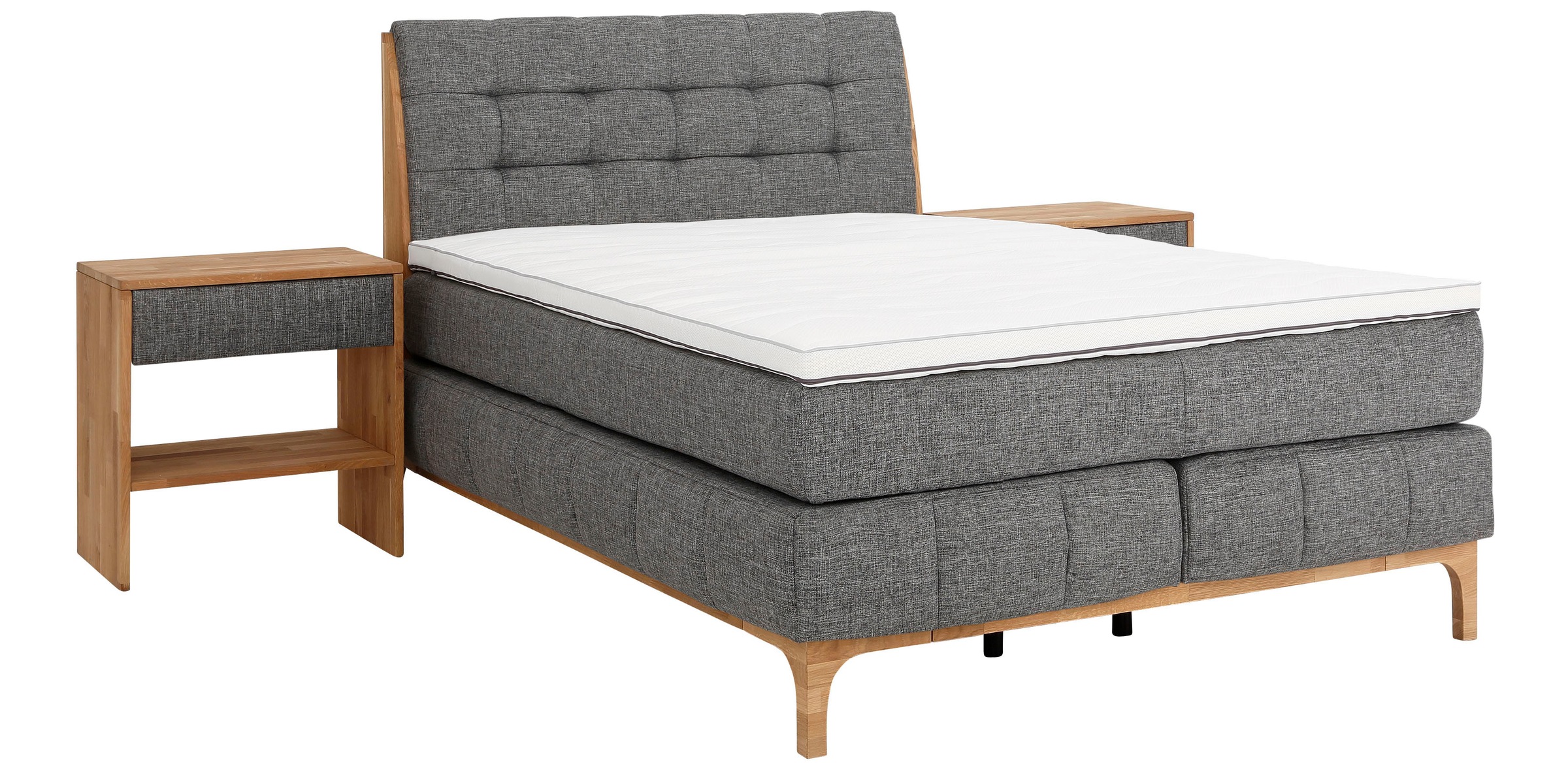 OTTO products Boxspringbett »Jelle«, (5 St.), zertifizierte, recycelte Bezugsstoffe, verschiedene Ausführungen